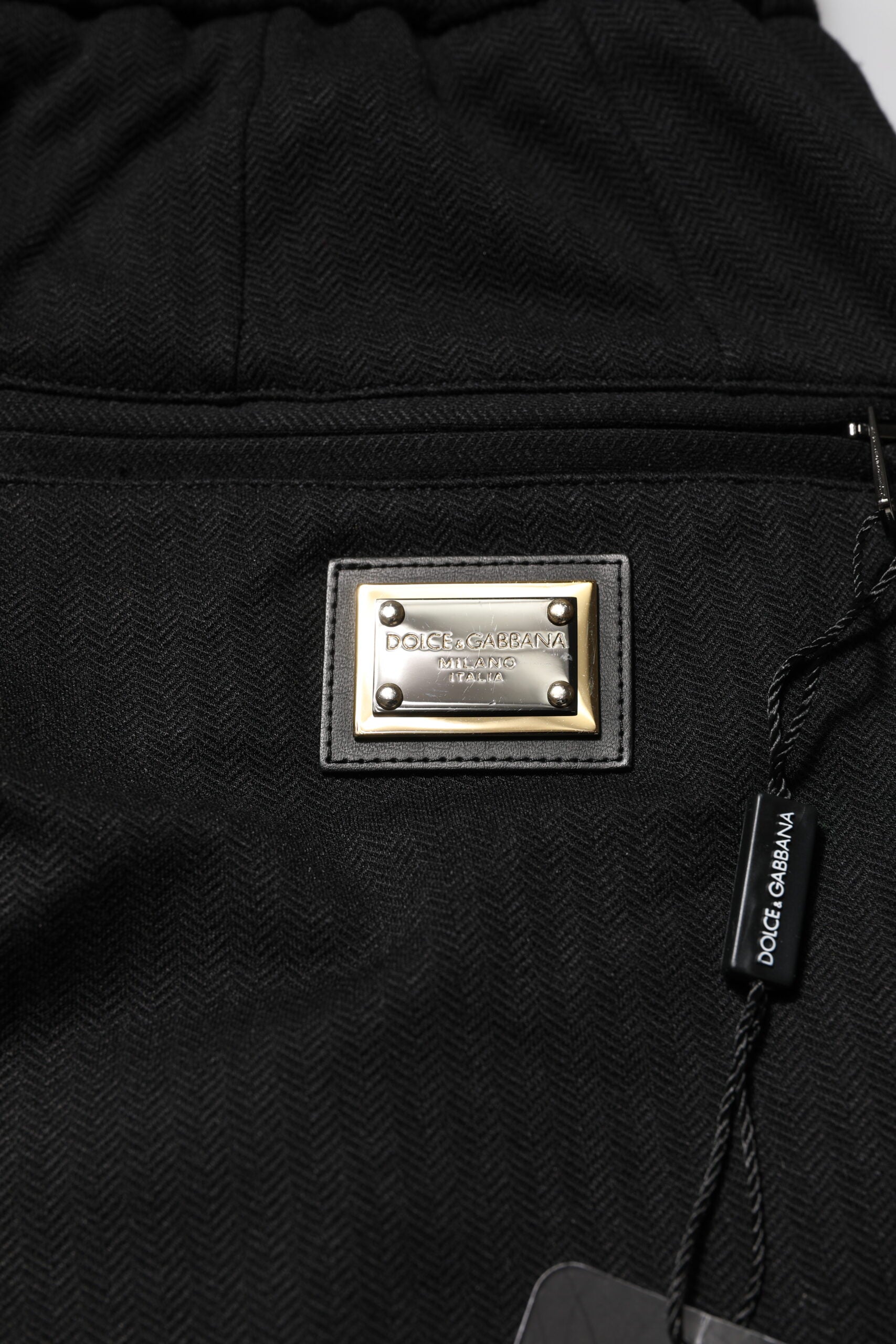 Pantalon de jogging noir en viscose avec cordon de serrage pour homme Dolce &amp; Gabbana