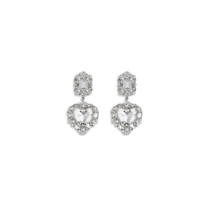 Self-Portrait Earrings with heart-shaped pendant