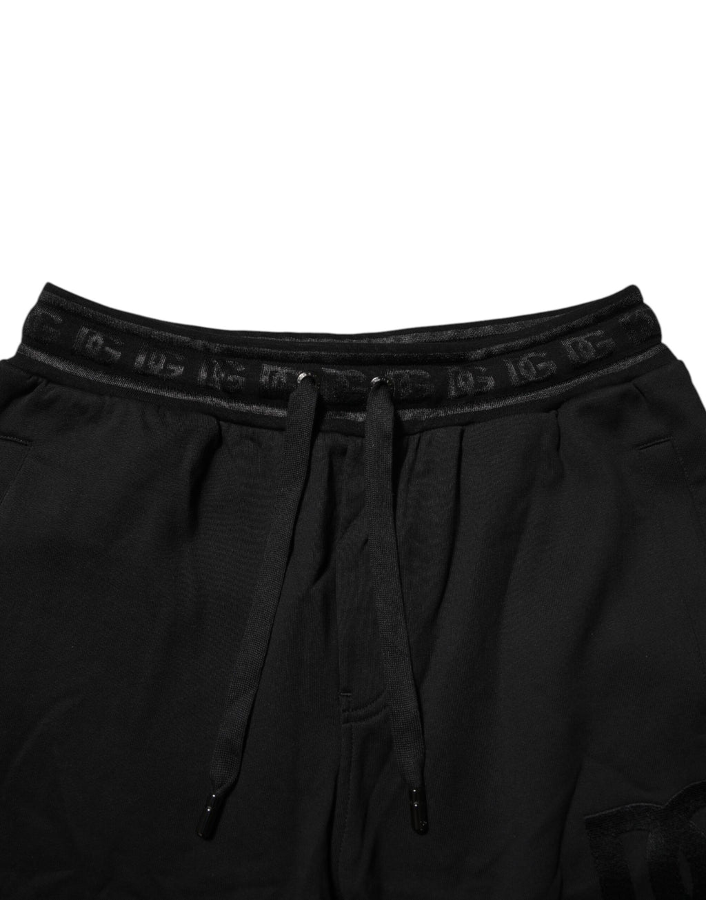 Pantalon de jogging à cordon de serrage en coton noir Dolce &amp; Gabbana
