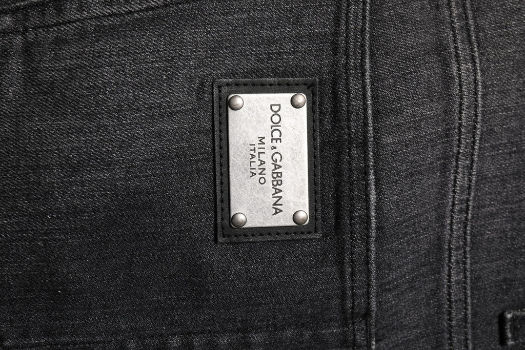 Jean ample en coton délavé gris Dolce &amp; Gabbana