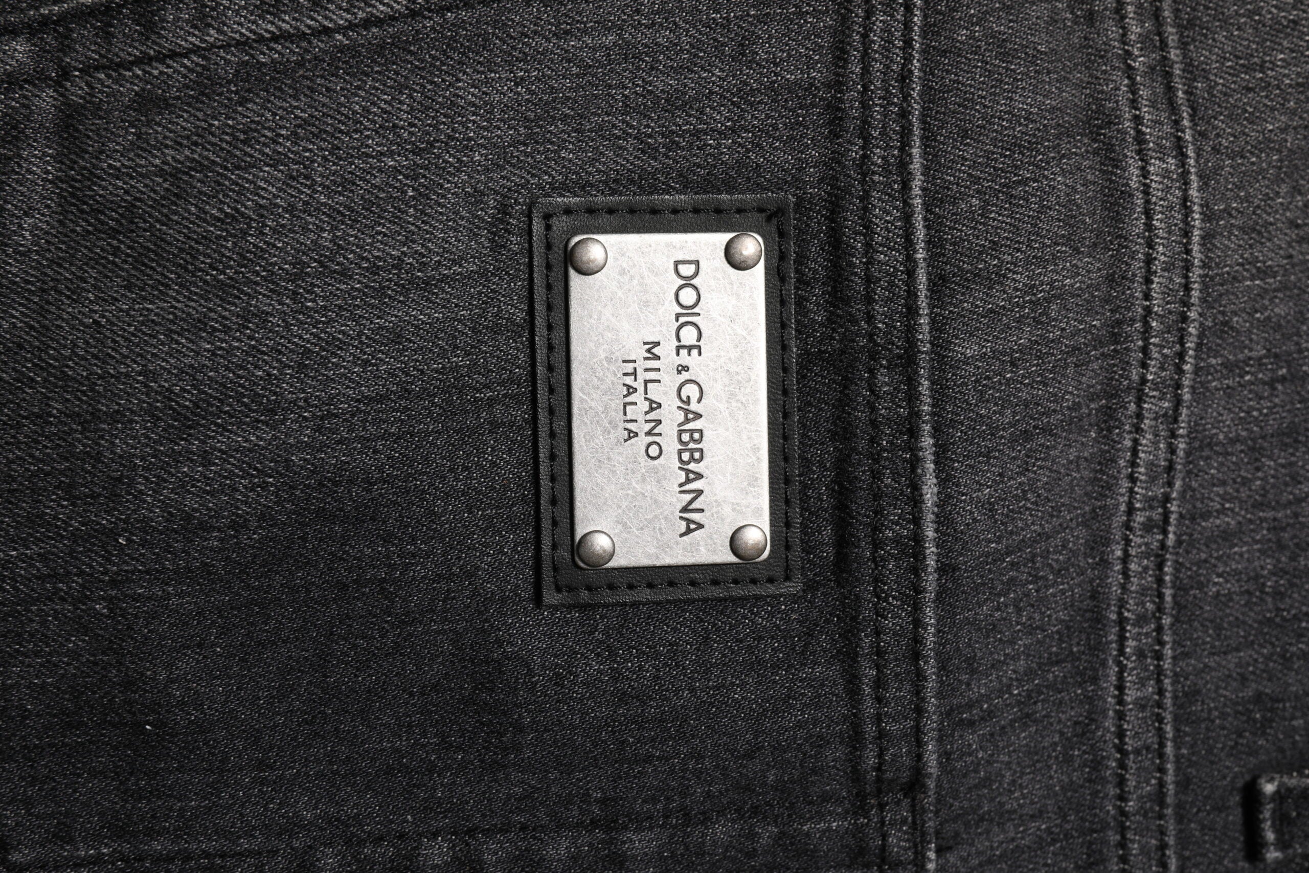 Jean ample en coton délavé gris Dolce &amp; Gabbana