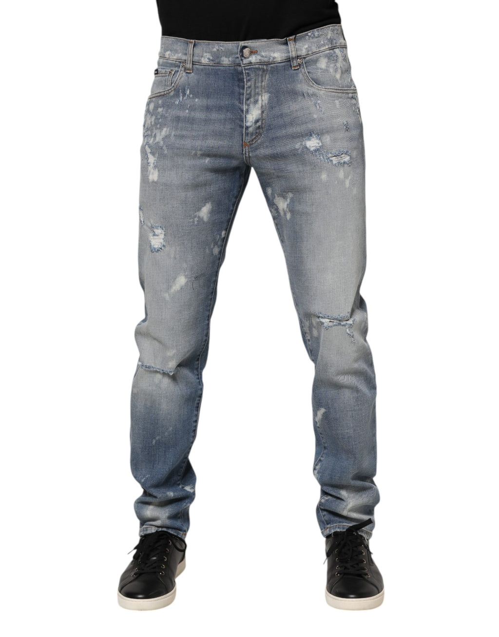 Jean slim en coton bleu délavé Dolce &amp; Gabbana pour homme