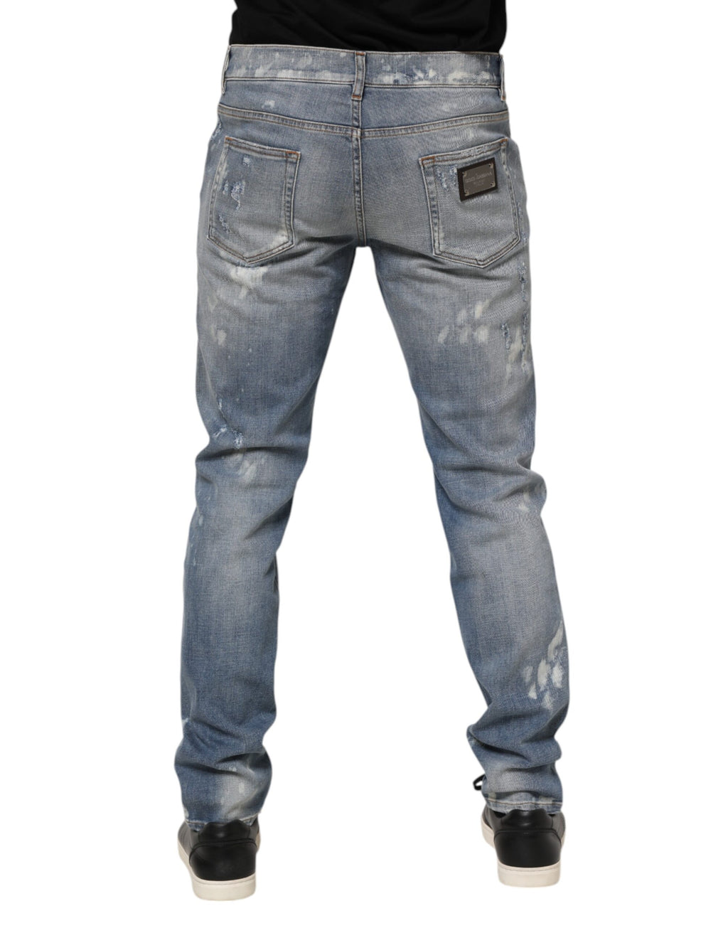 Jean slim en coton bleu délavé Dolce &amp; Gabbana pour homme