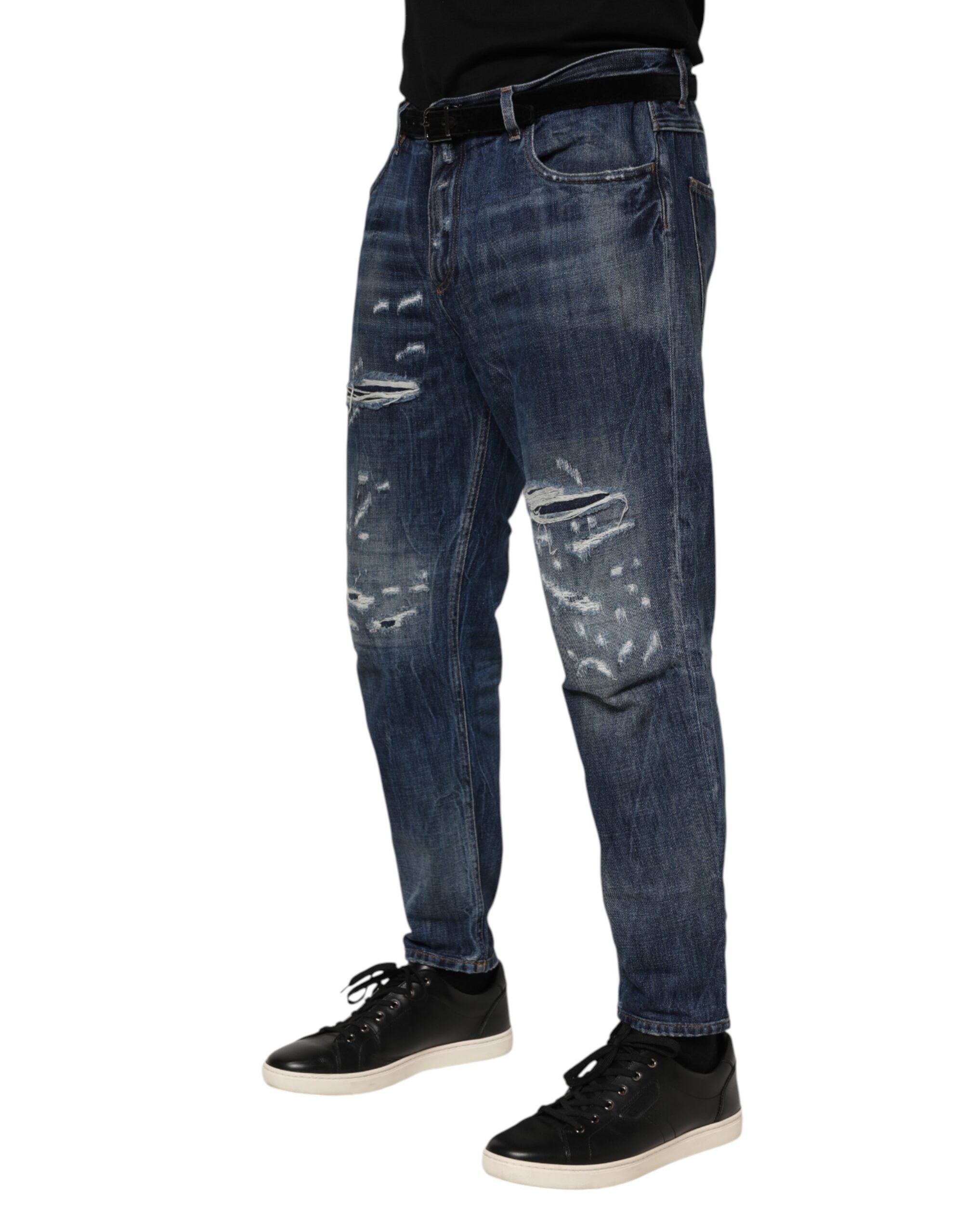Jean fuselé en coton bleu Dolce &amp; Gabbana pour homme