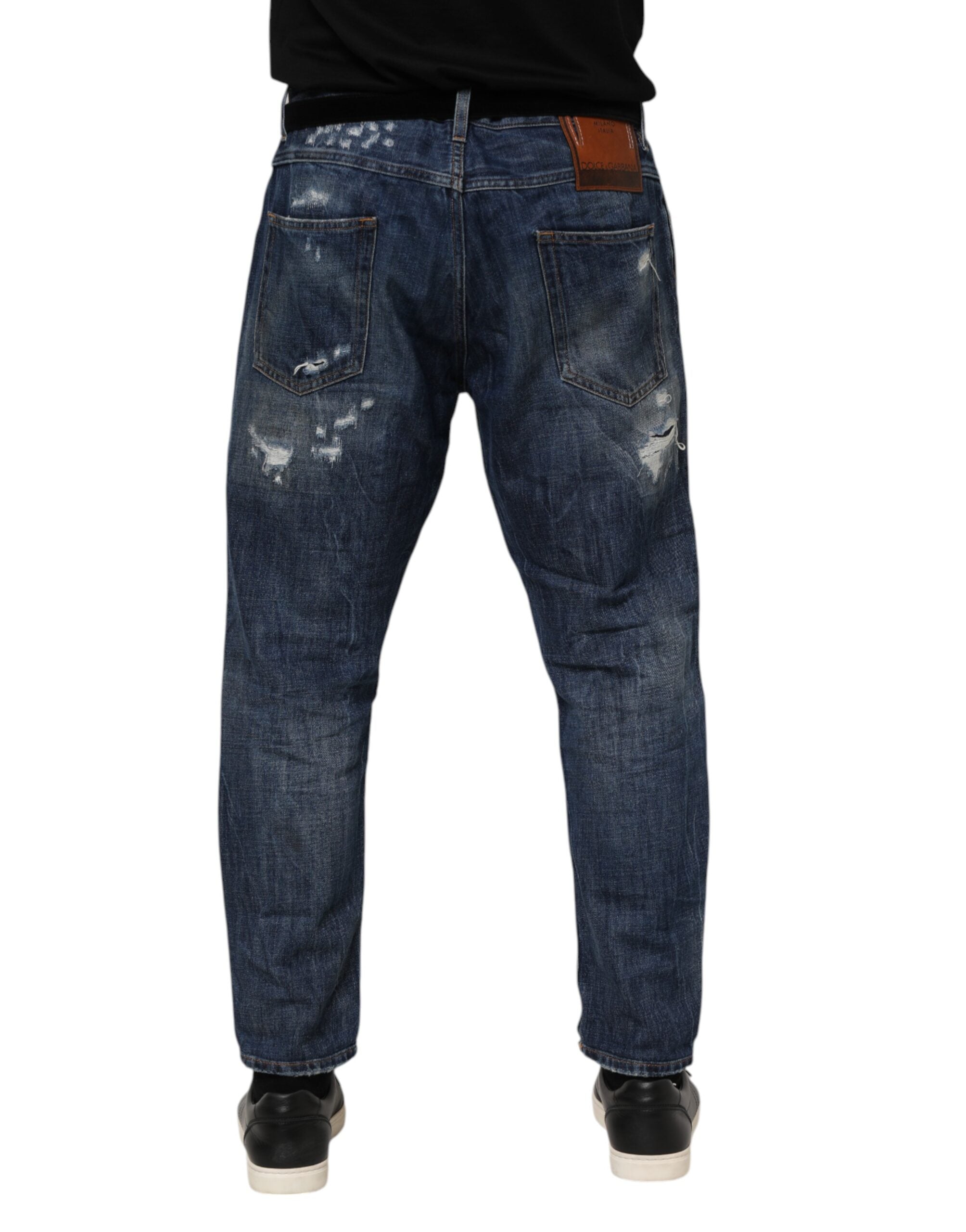 Jean fuselé en coton bleu Dolce &amp; Gabbana pour homme