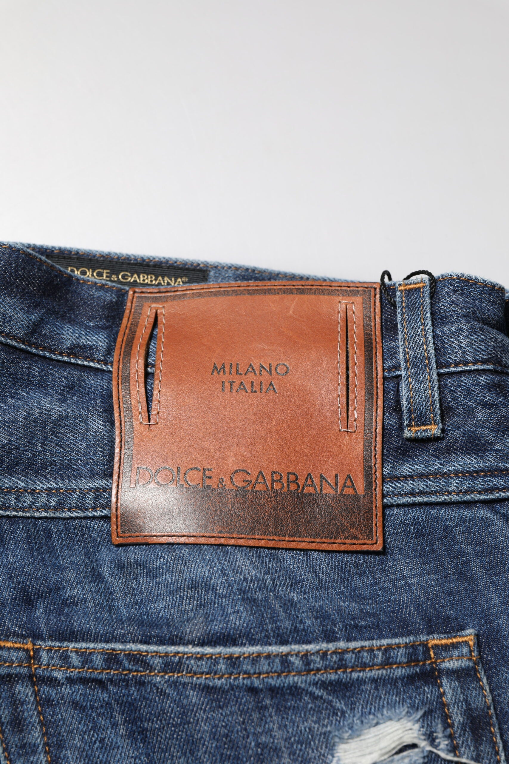 Jean fuselé en coton bleu Dolce &amp; Gabbana pour homme