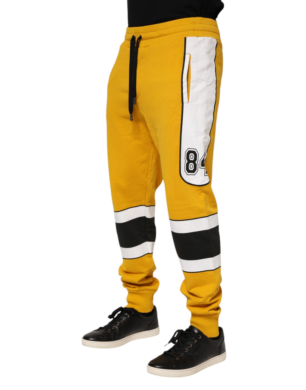 Pantalon de jogging à cordon de serrage en coton jaune Dolce &amp; Gabbana