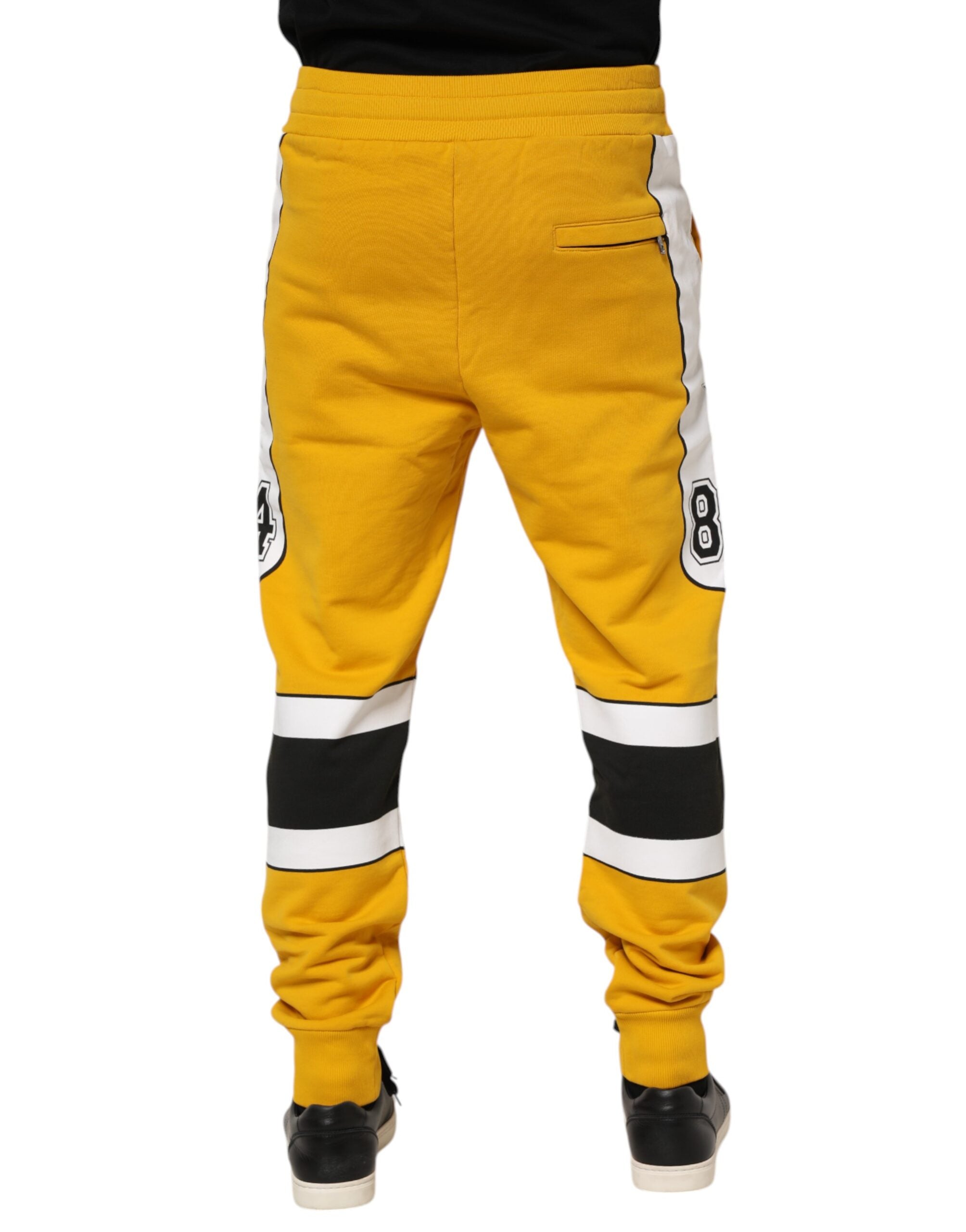 Pantalon de jogging à cordon de serrage en coton jaune Dolce &amp; Gabbana