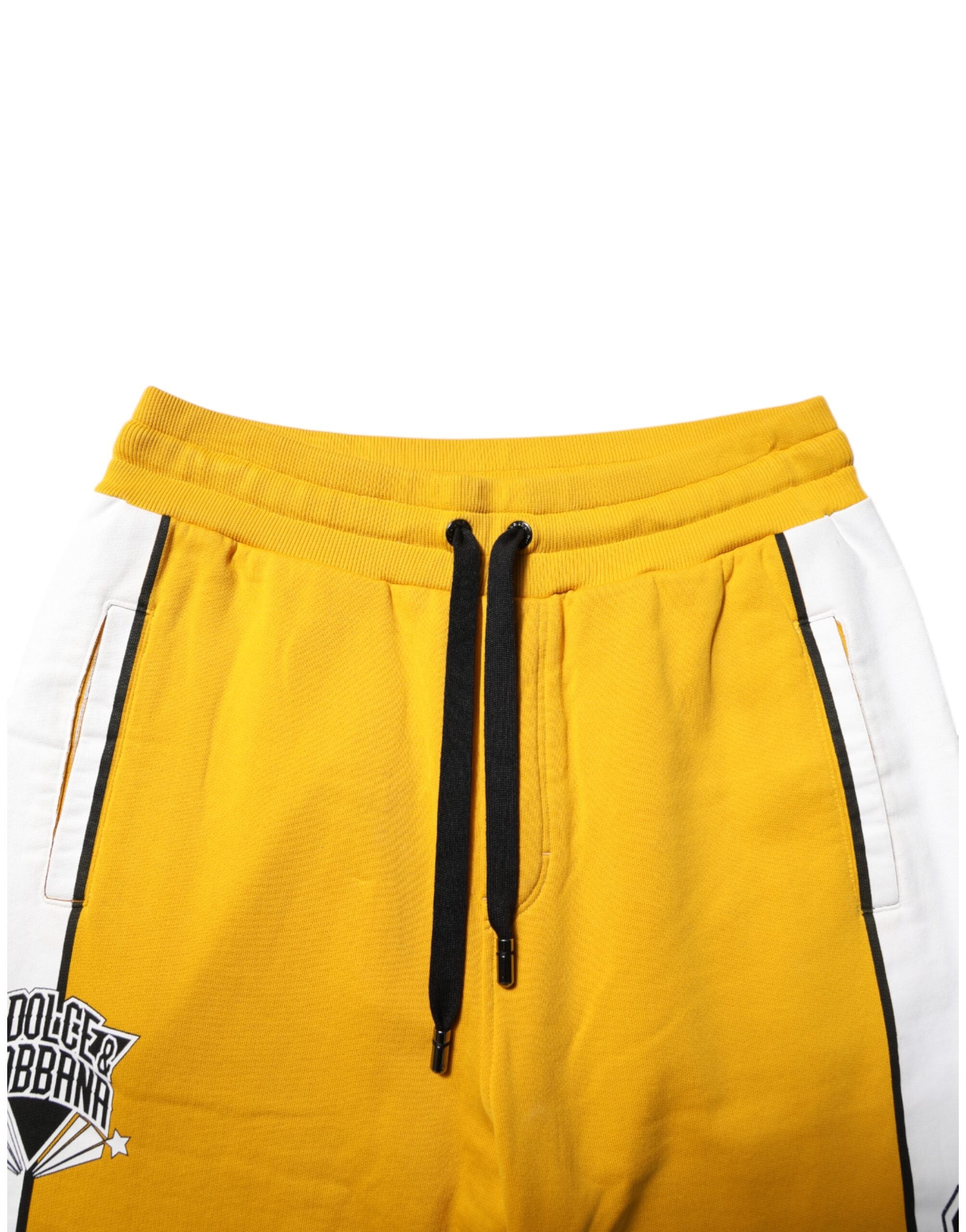 Pantalon de jogging à cordon de serrage en coton jaune Dolce &amp; Gabbana