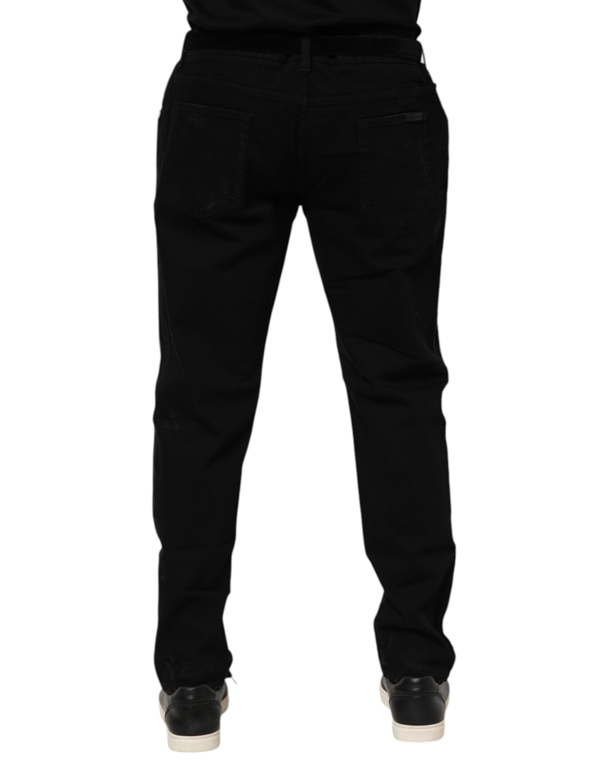 Jean skinny en coton noir Dolce &amp; Gabbana pour homme