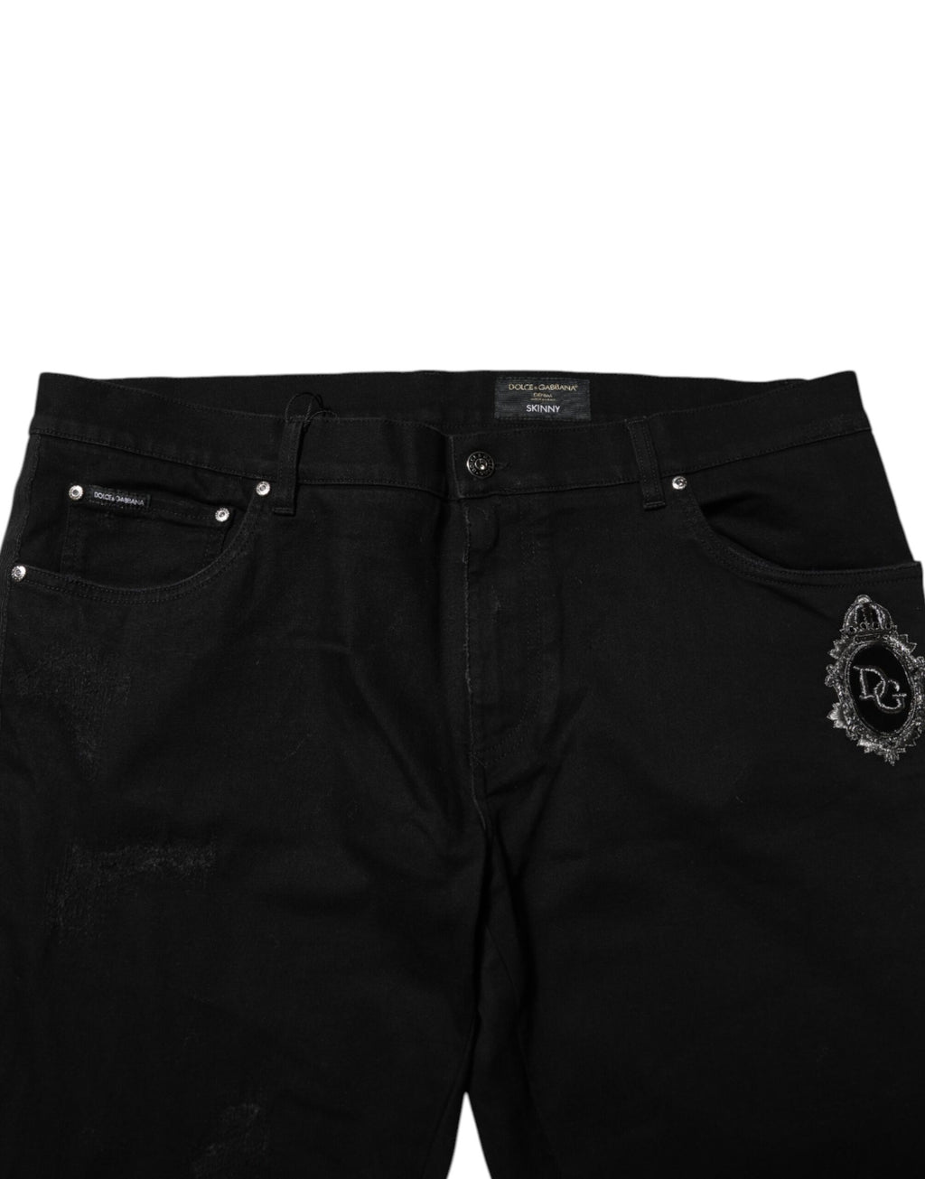 Jean skinny en coton noir Dolce &amp; Gabbana pour homme
