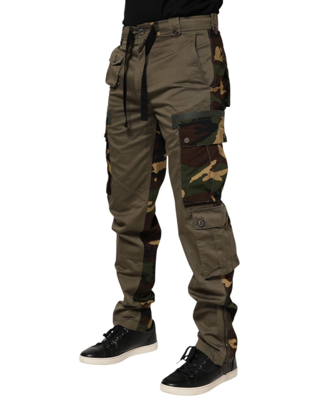 Pantalon cargo camouflage en coton marron Dolce &amp; Gabbana