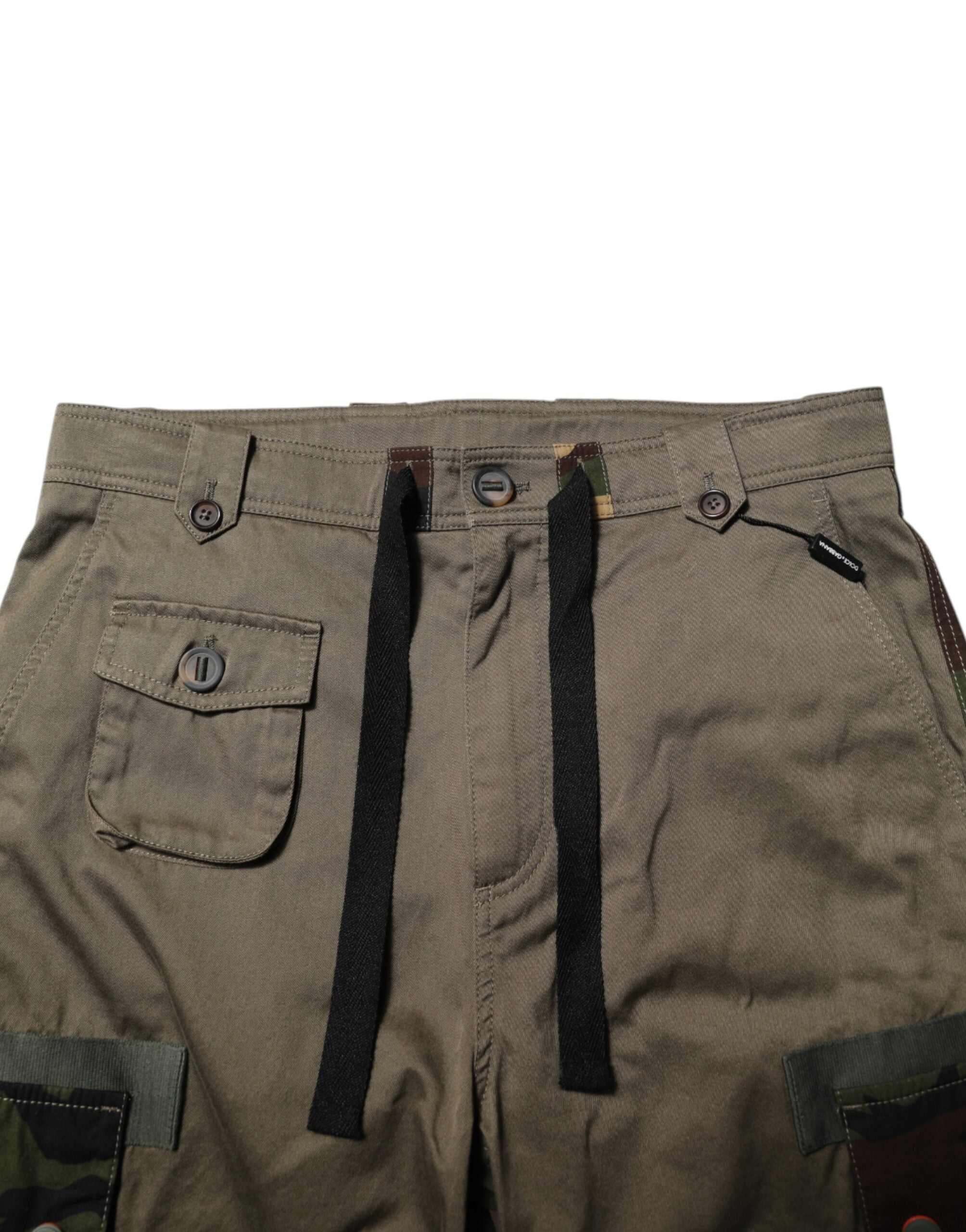 Pantalon cargo camouflage en coton marron Dolce &amp; Gabbana