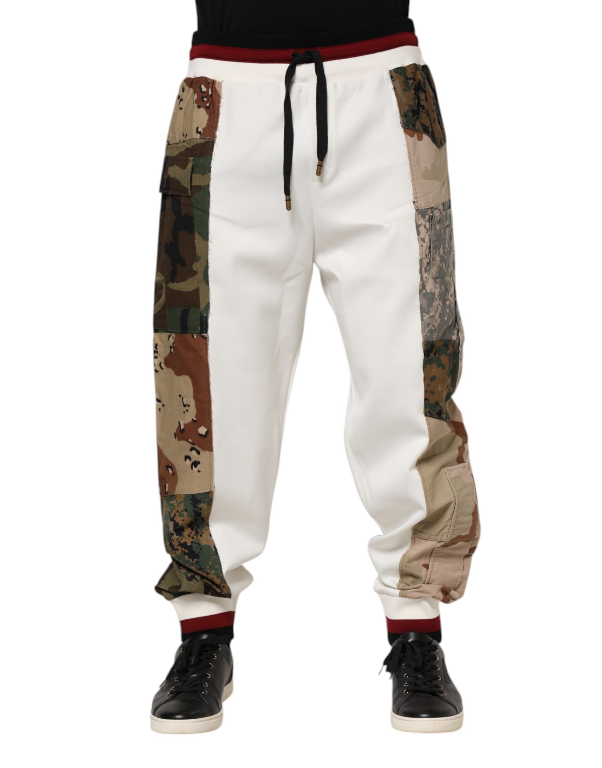 Pantalon de jogging patchwork blanc Dolce &amp; Gabbana