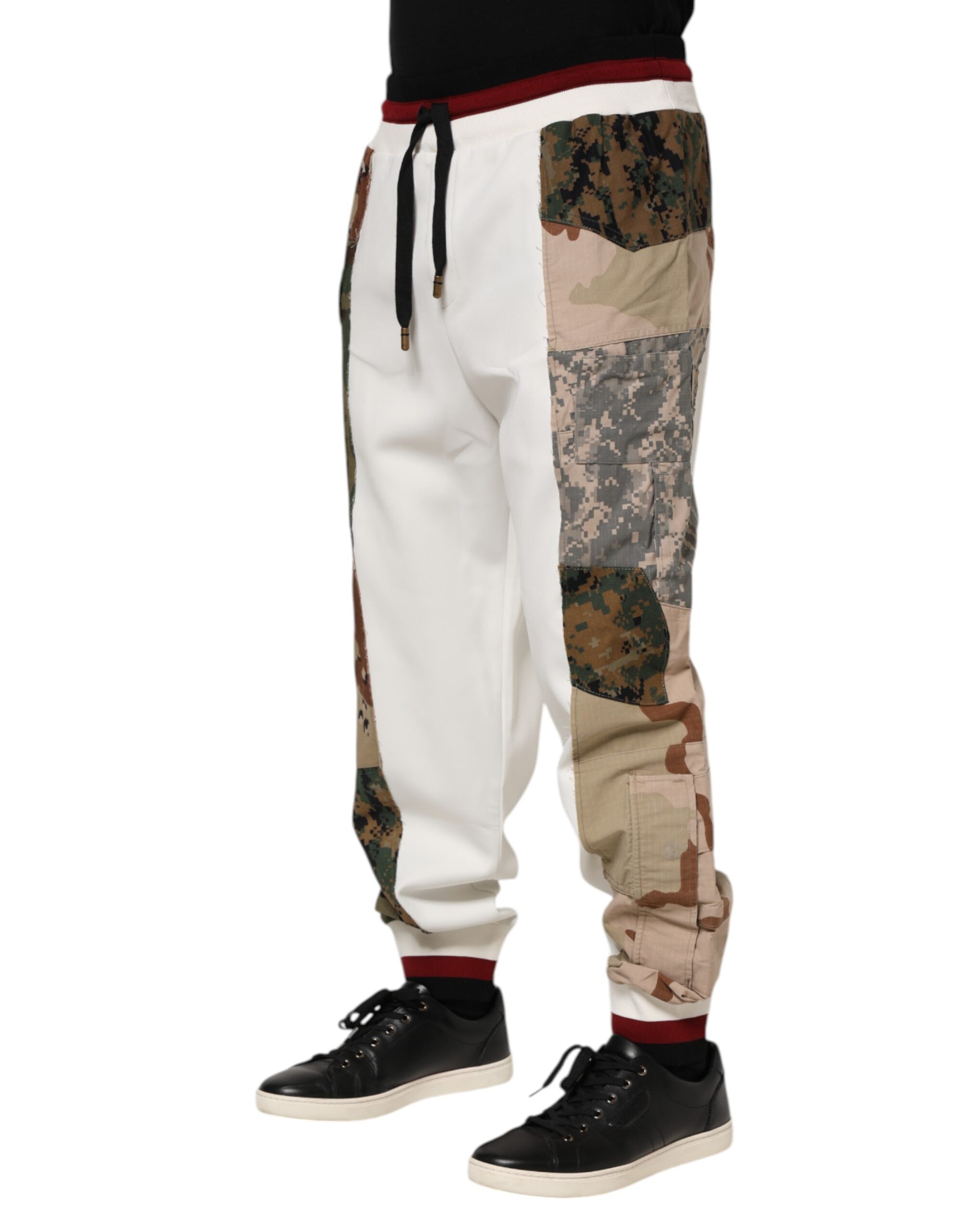 Pantalon de jogging patchwork blanc Dolce &amp; Gabbana