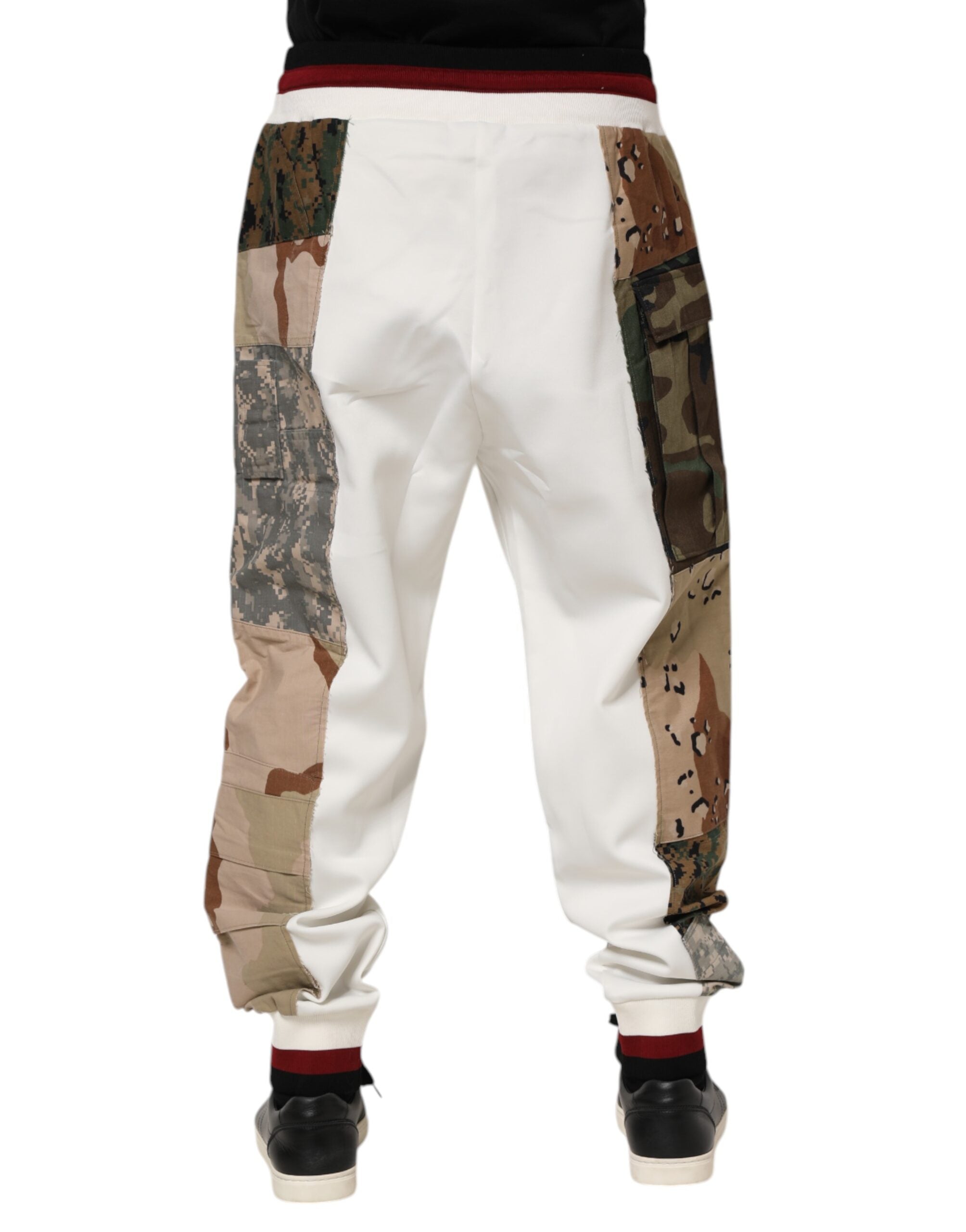 Pantalon de jogging patchwork blanc Dolce &amp; Gabbana