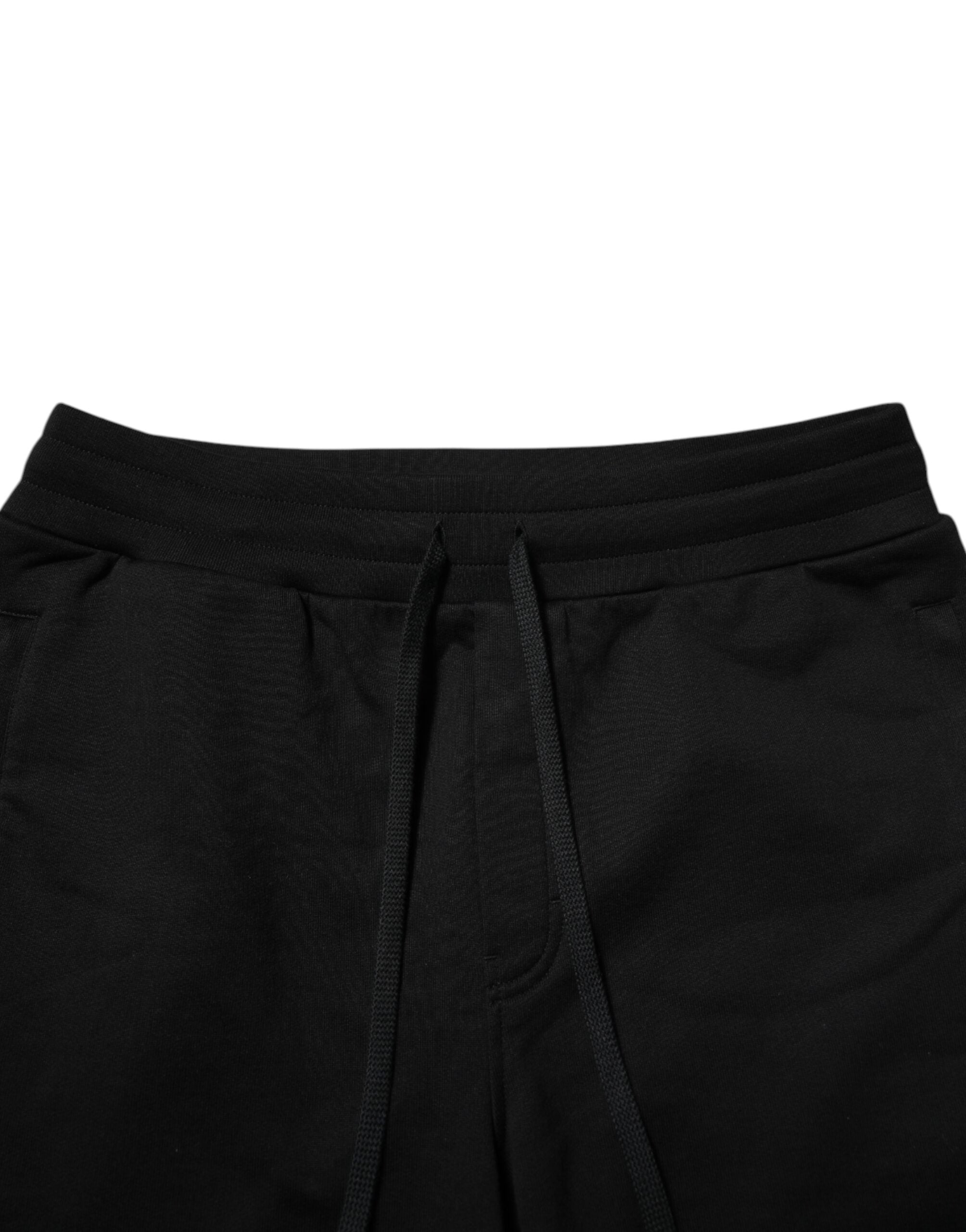 Pantalon de jogging Dolce &amp; Gabbana en coton noir avec bande logo pour homme