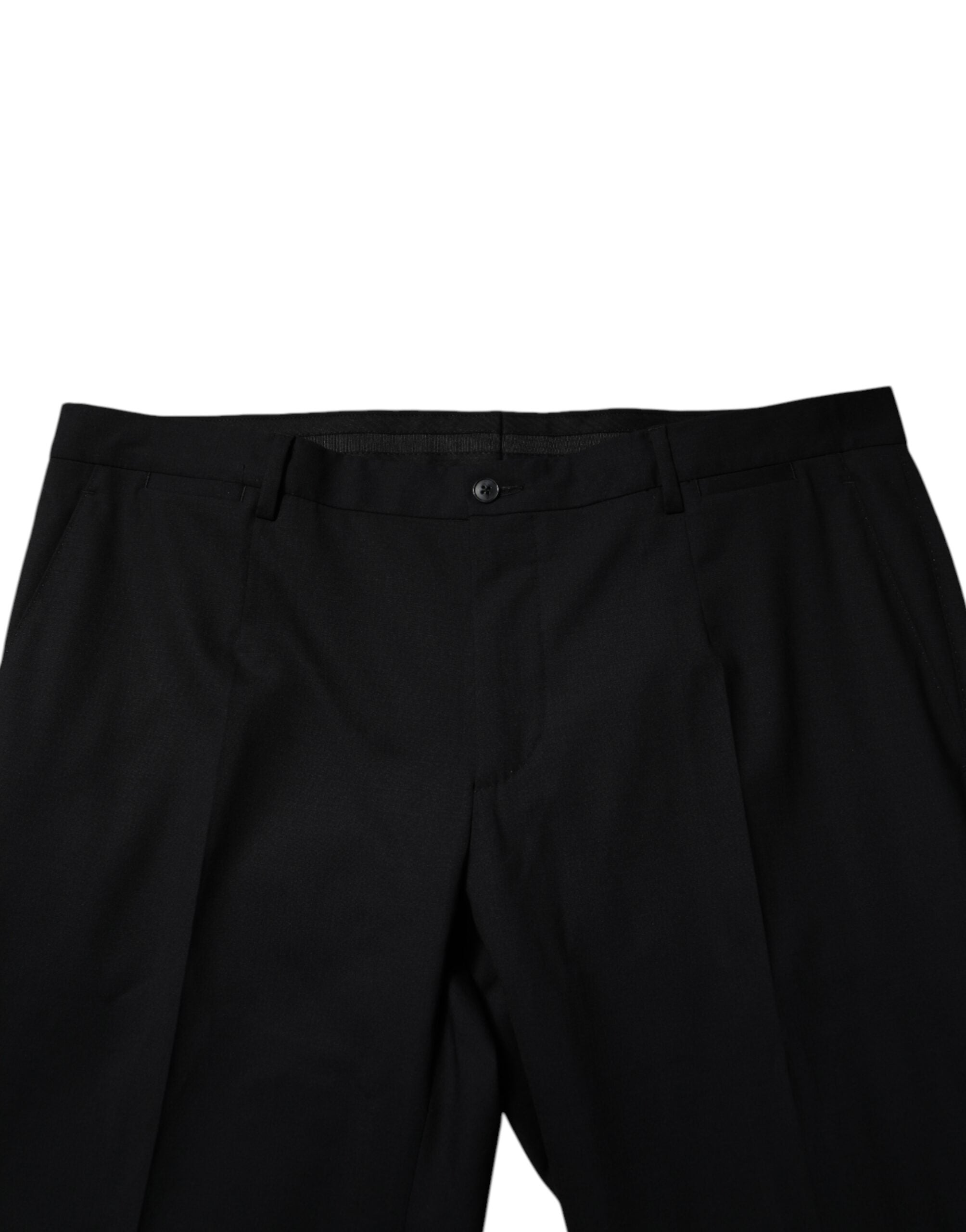 Pantalon habillé en laine noire Dolce &amp; Gabbana