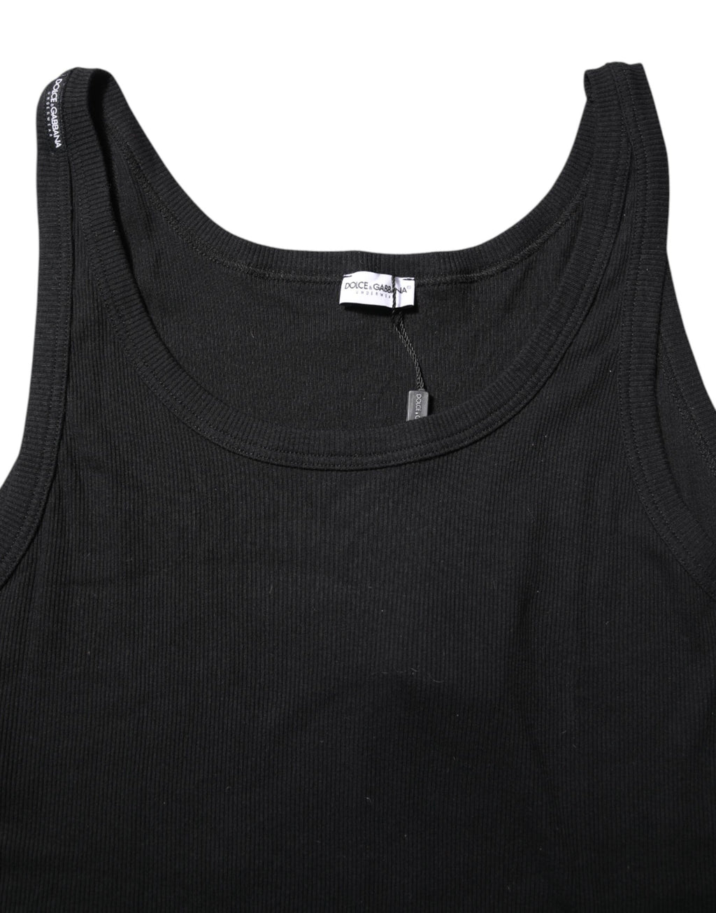 T-shirt débardeur sans manches en coton noir Dolce &amp; Gabbana