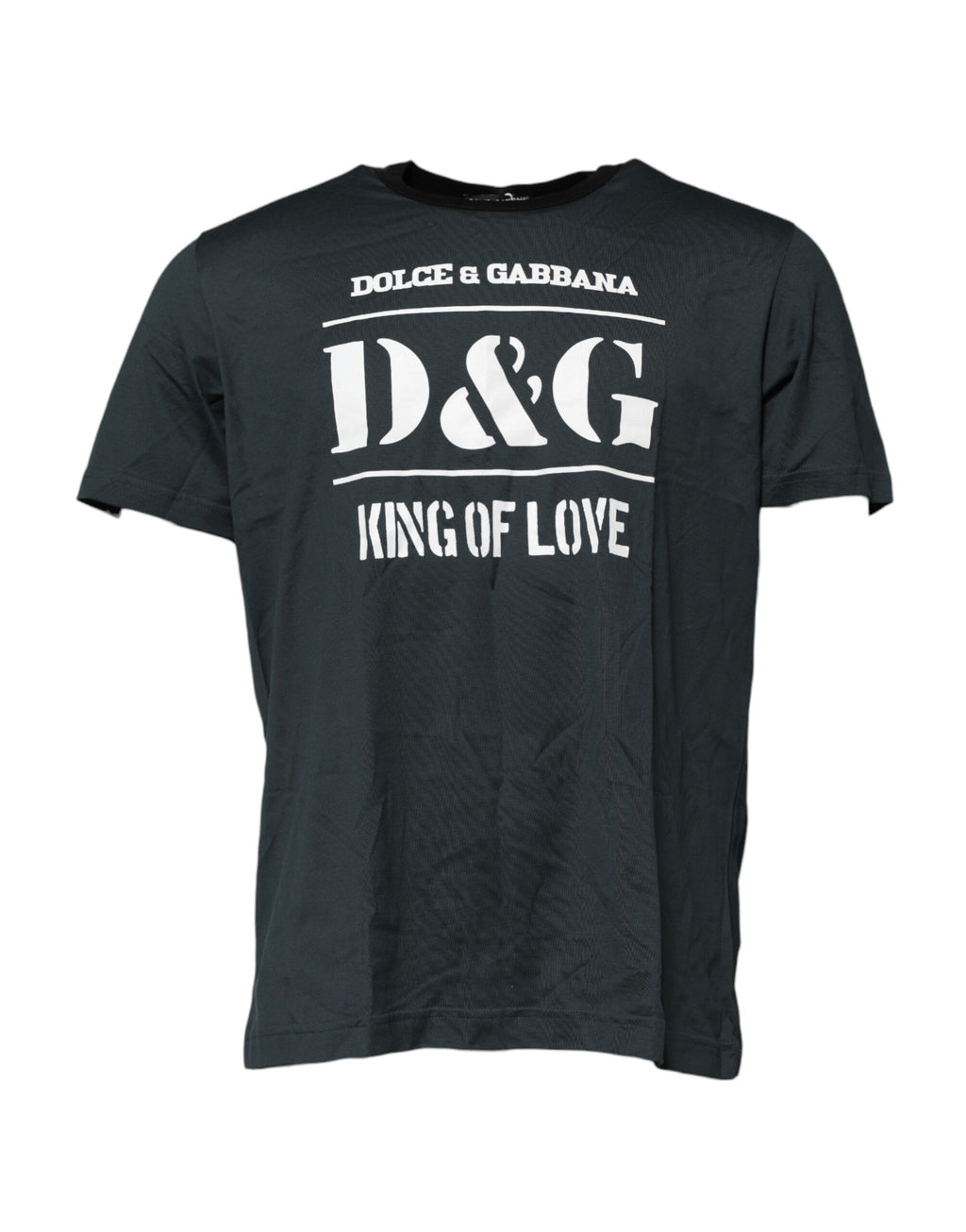 T-shirt à manches courtes imprimé en coton noir Dolce &amp; Gabbana