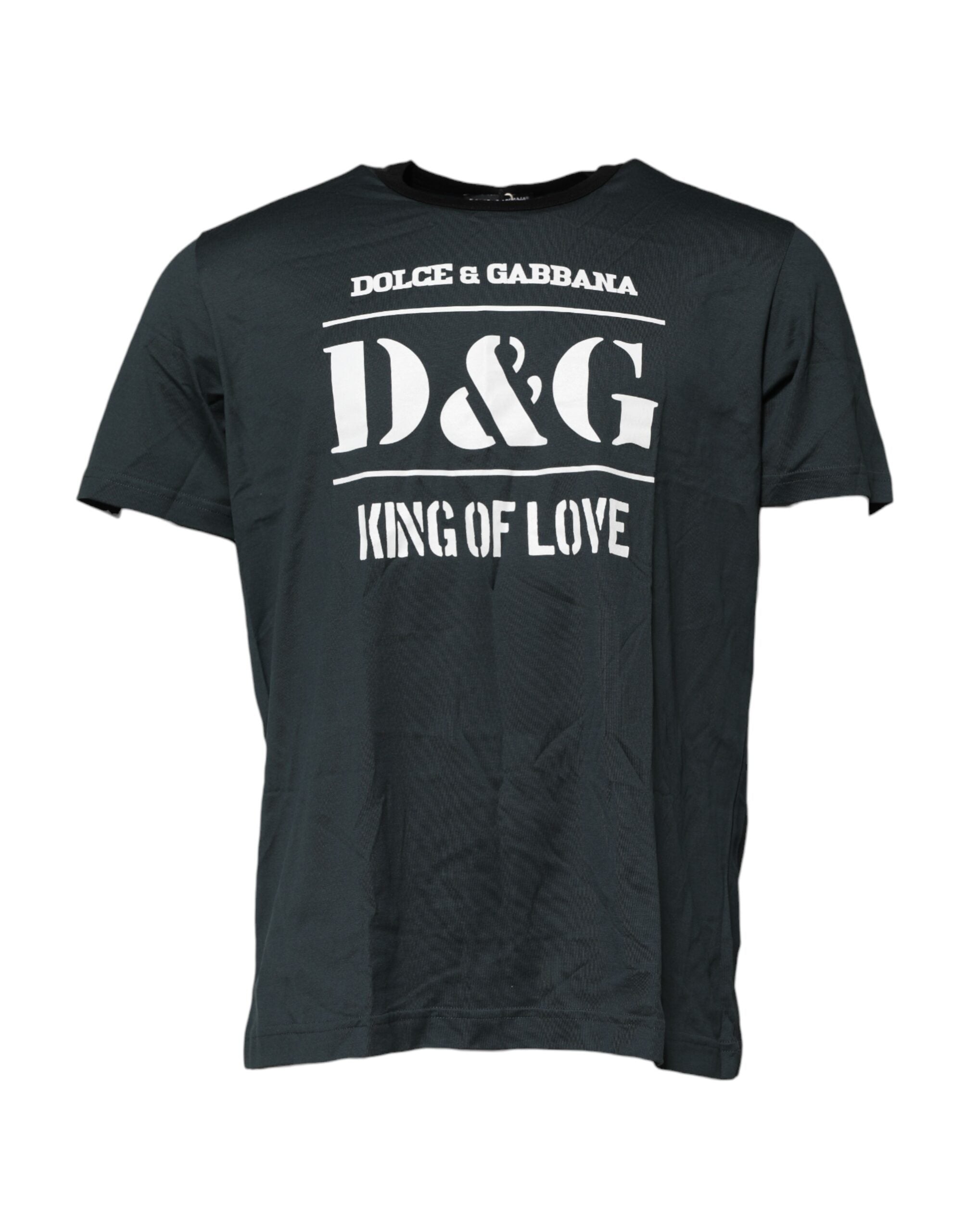 T-shirt à manches courtes imprimé en coton noir Dolce &amp; Gabbana