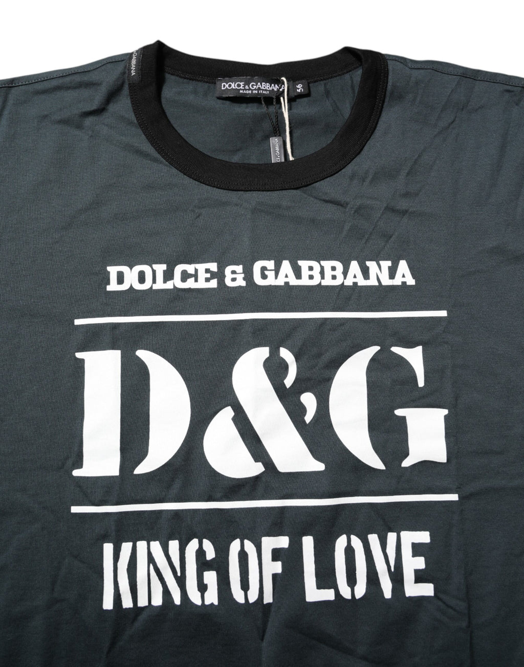 T-shirt à manches courtes imprimé en coton noir Dolce &amp; Gabbana