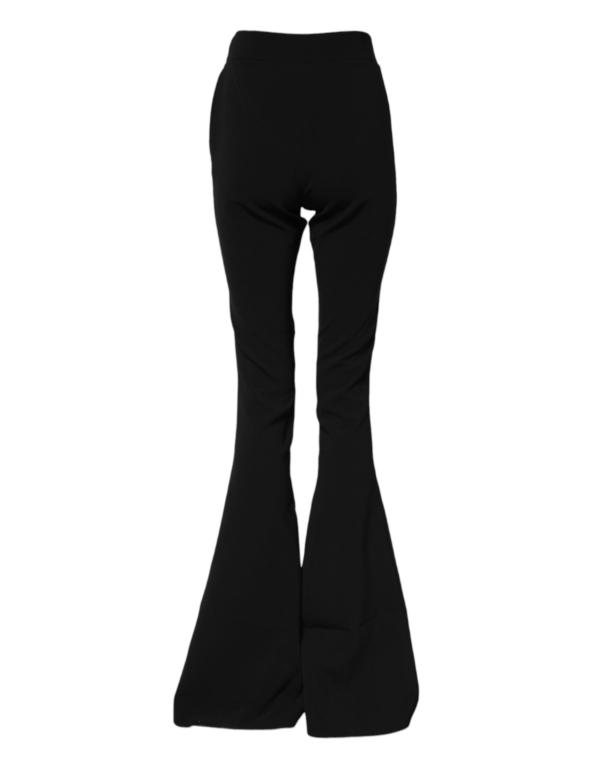Pantalon évasé taille haute en polyester noir Dsquared²