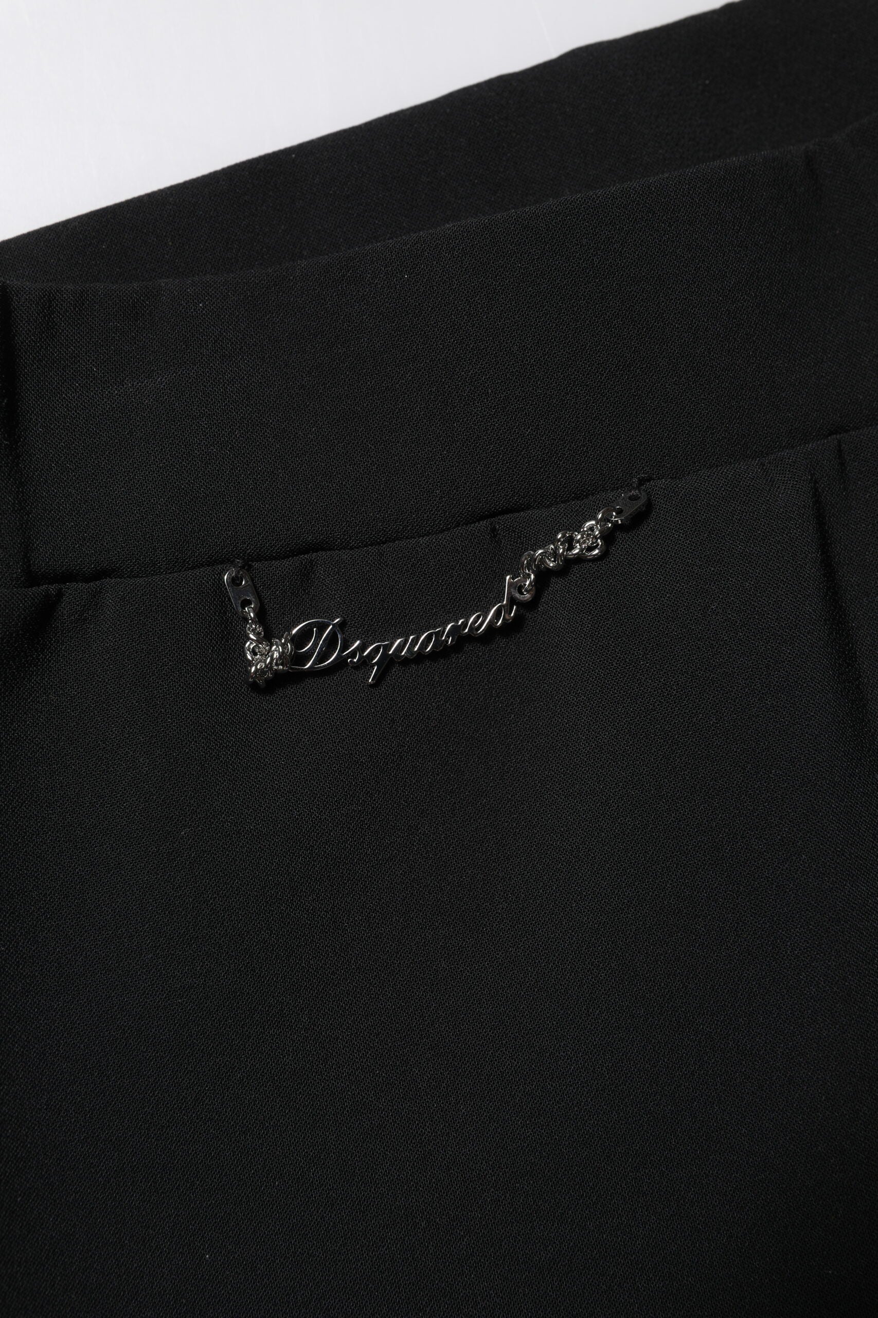 Pantalon évasé taille haute en polyester noir Dsquared²