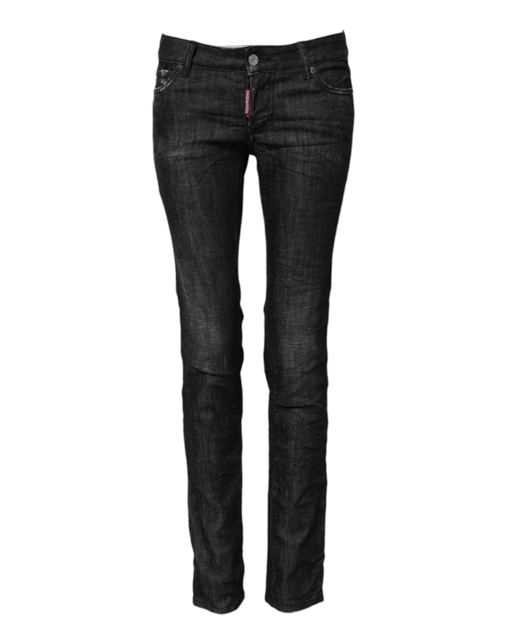 Jean skinny taille basse en coton noir Dsquared²