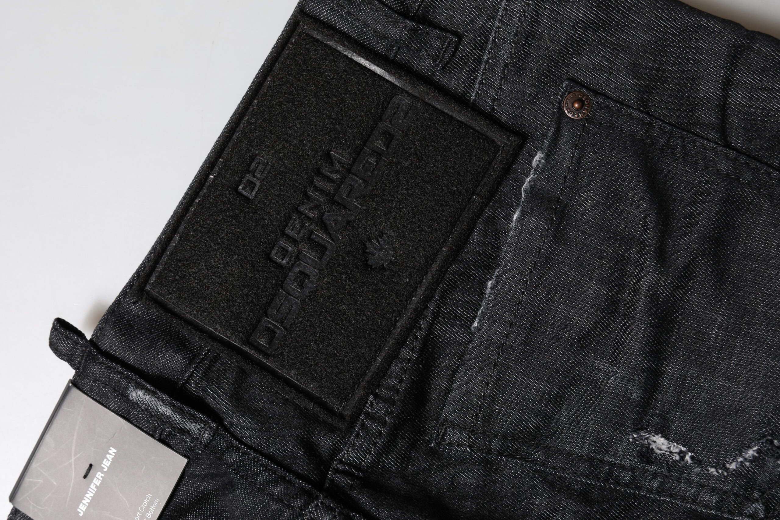 Jean skinny taille basse en coton noir Dsquared²