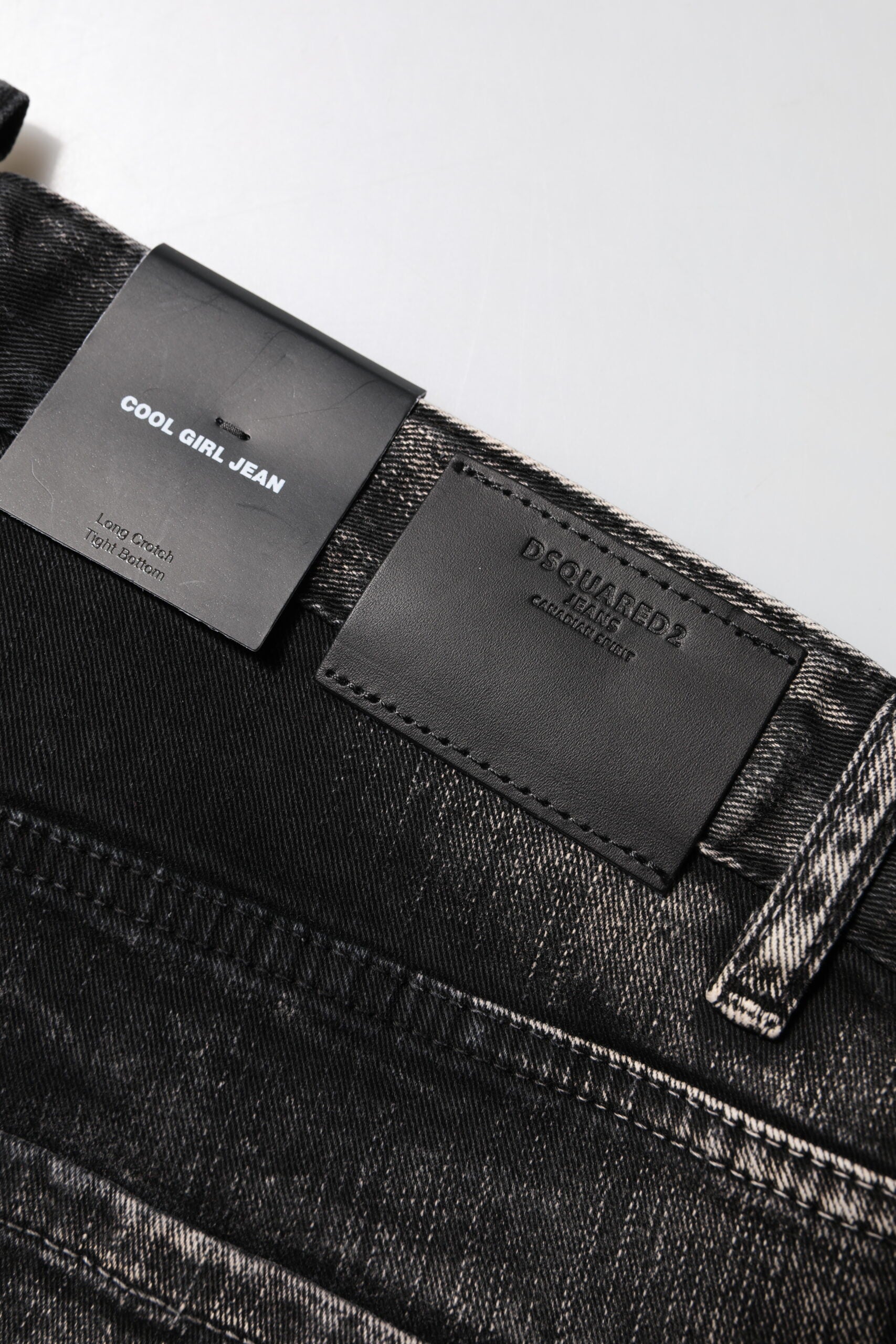 Jean fuselé taille moyenne noir délavé Dsquared²