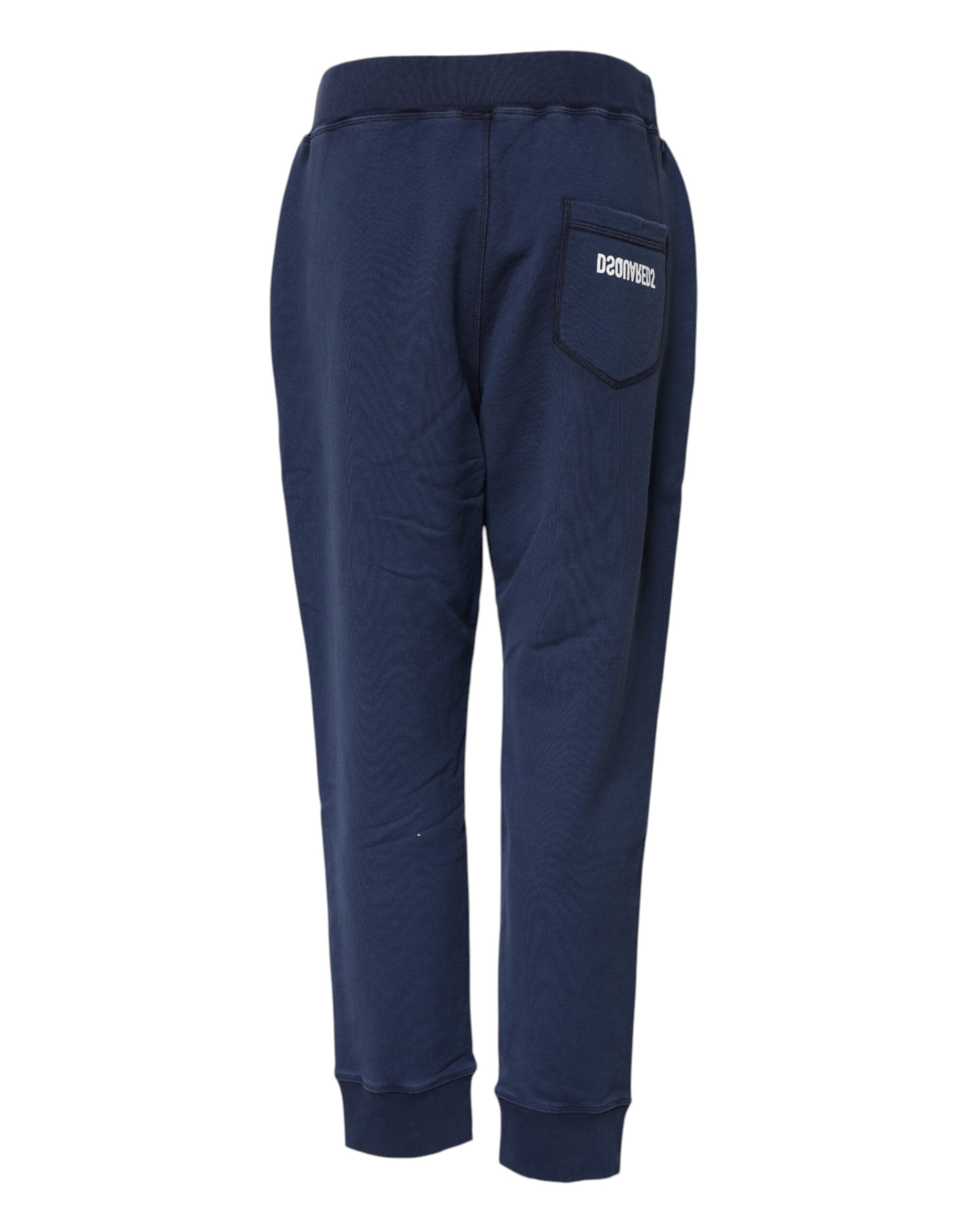 Pantalon de jogging taille moyenne en coton bleu Dsquared²