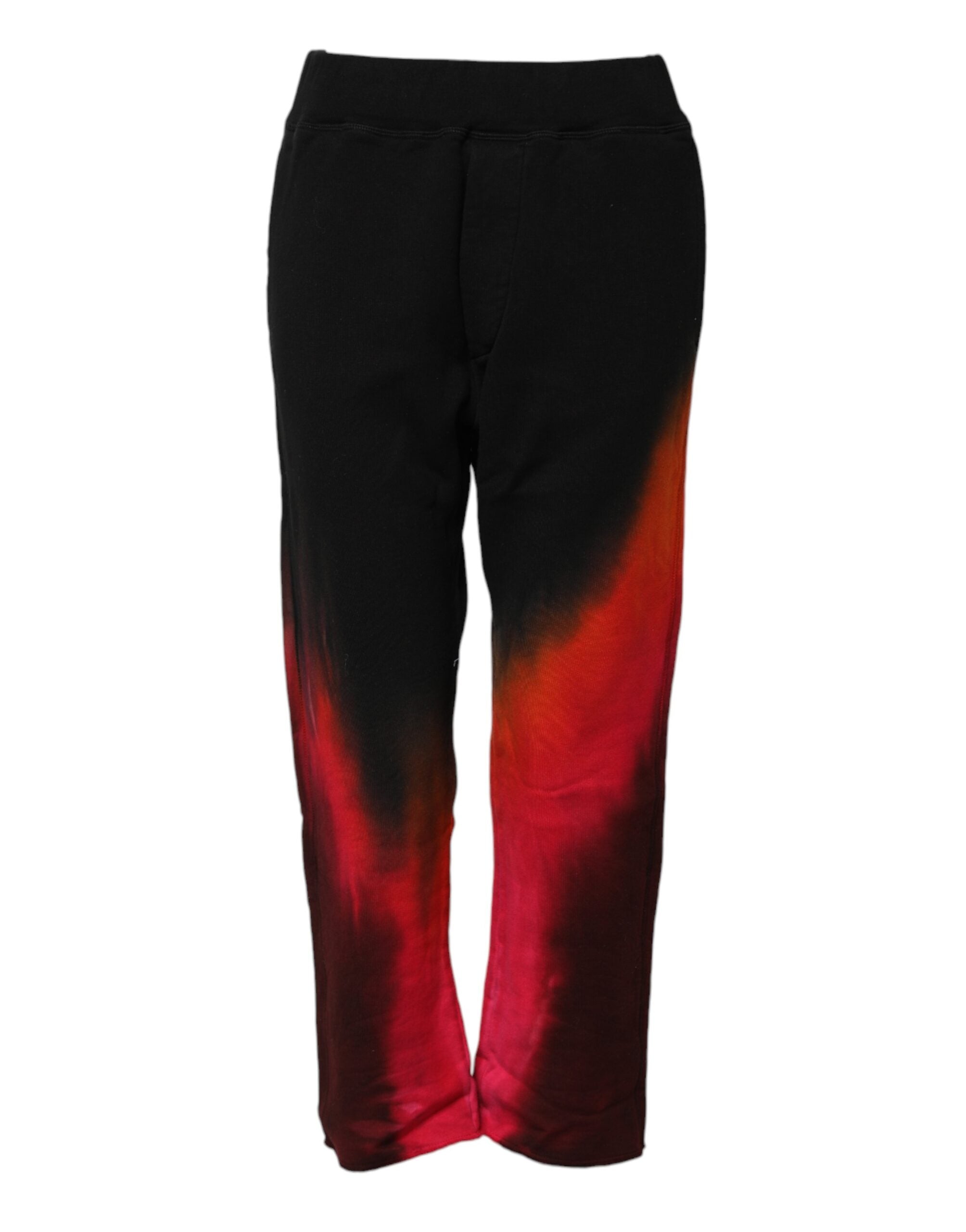 Pantalon de jogging droit en coton noir et rouge Dsquared²