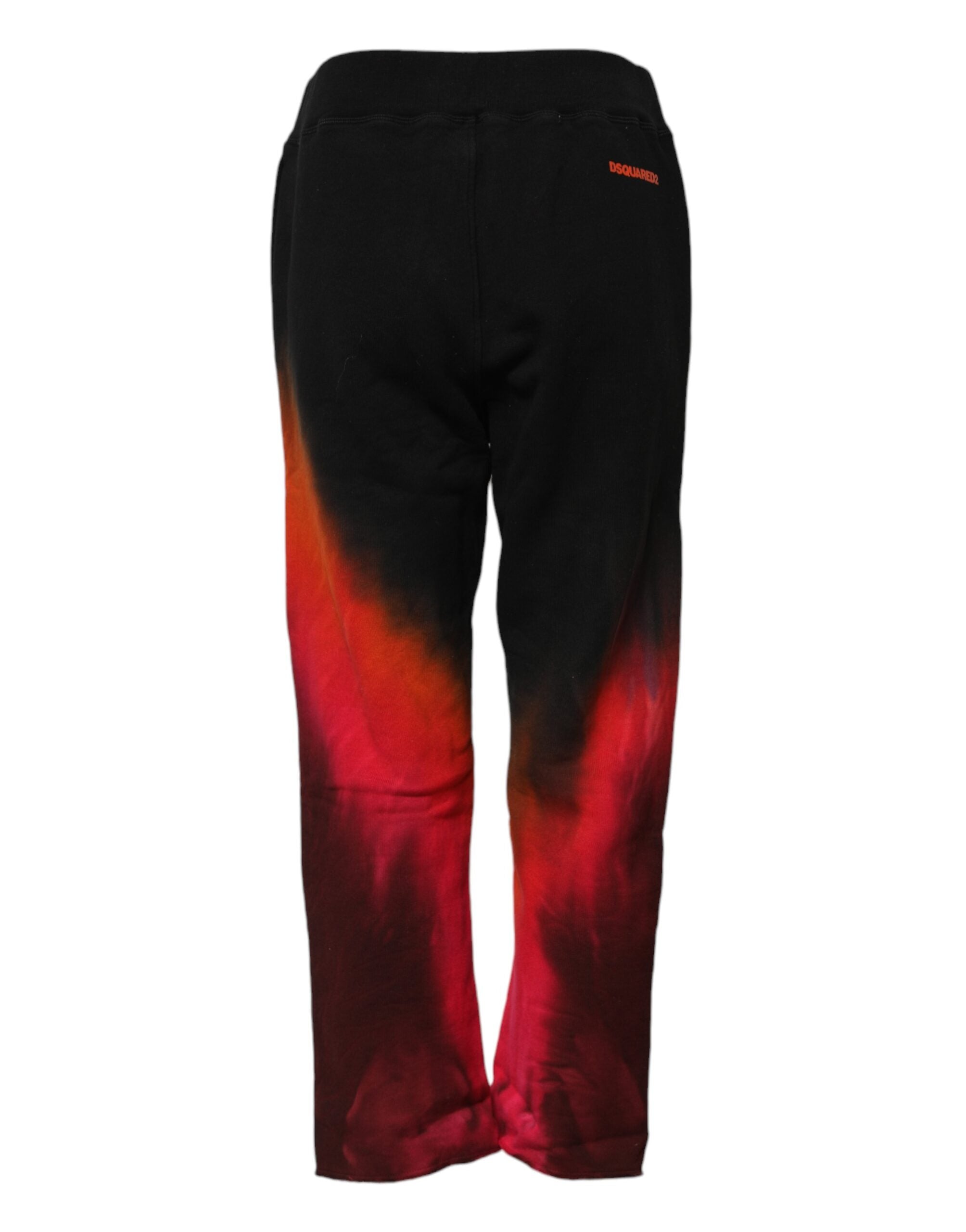 Pantalon de jogging droit en coton noir et rouge Dsquared²