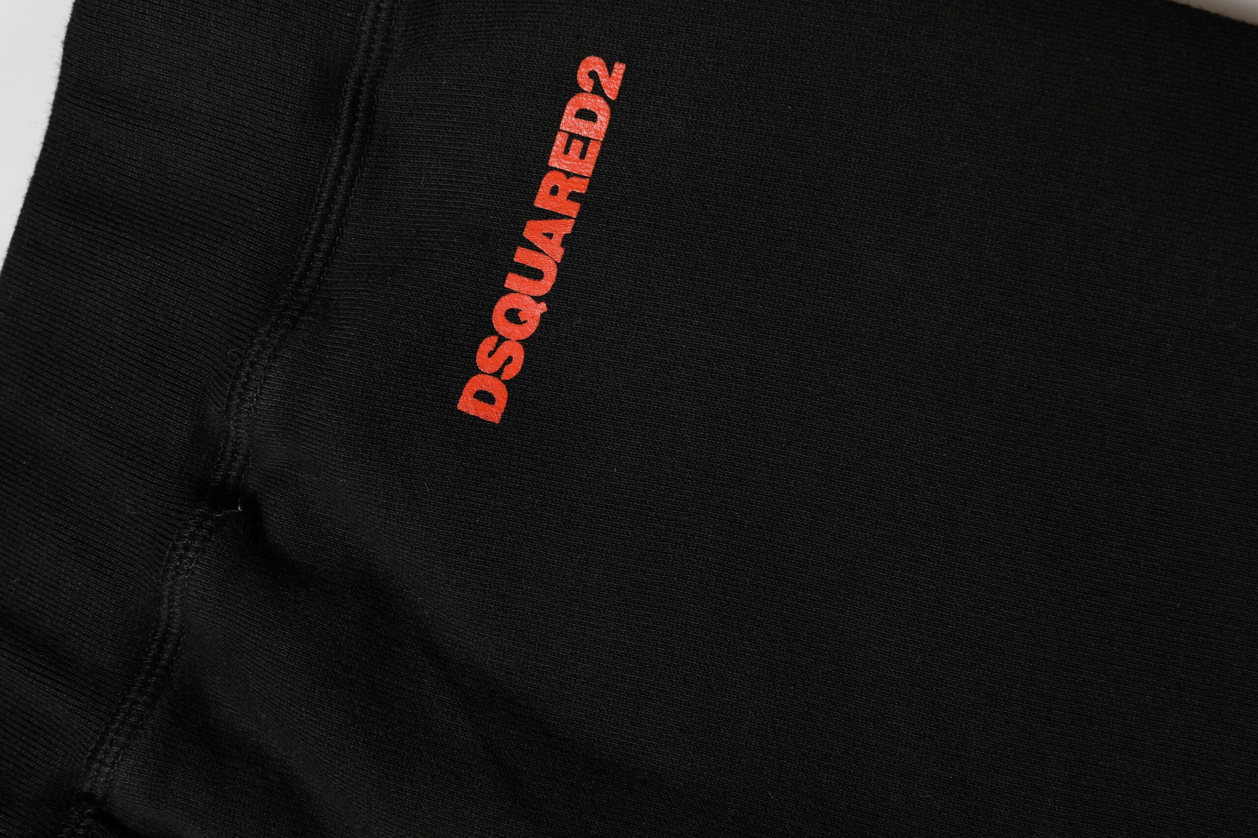 Pantalon de jogging droit en coton noir et rouge Dsquared²