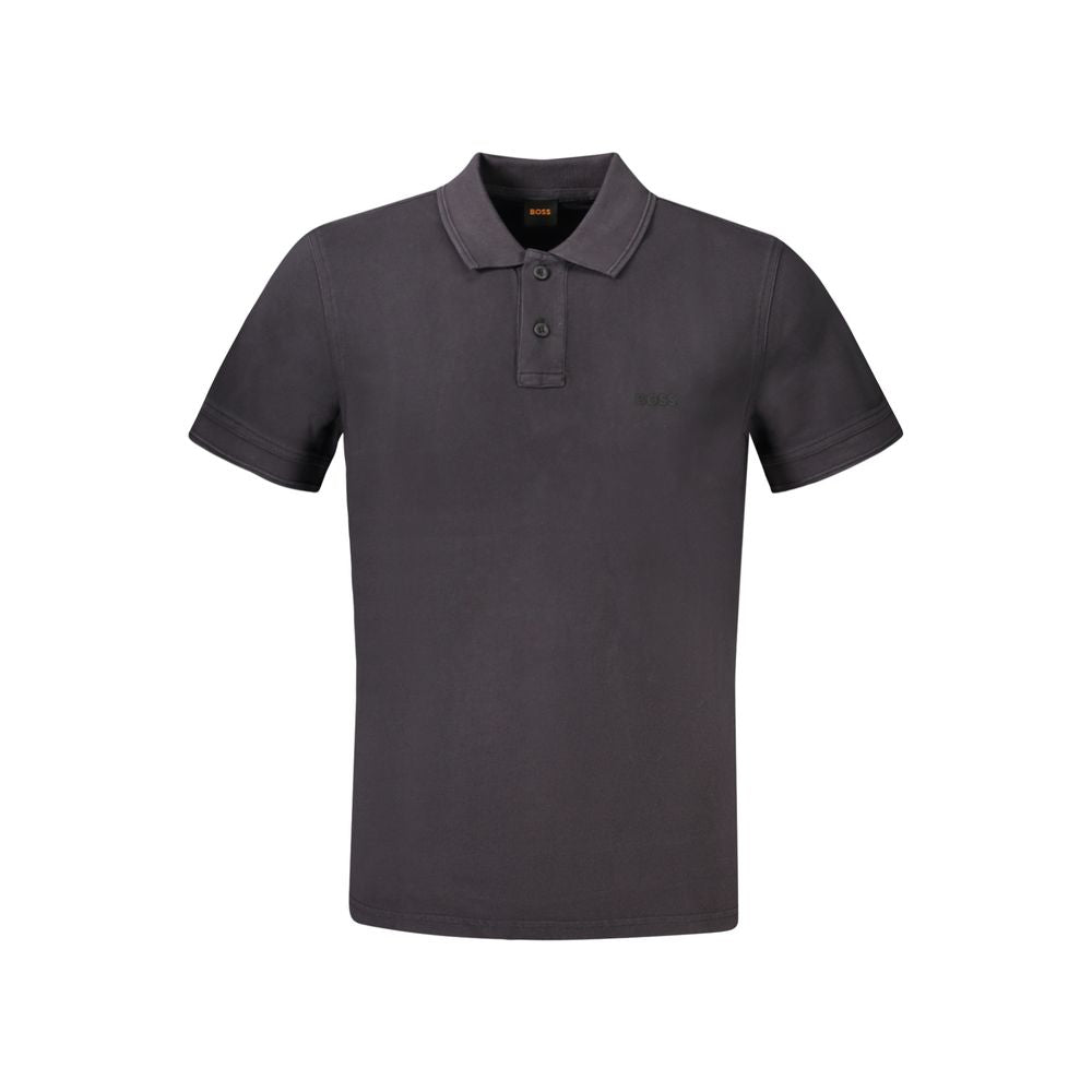 Hugo Boss – Schwarzes Poloshirt aus Baumwolle