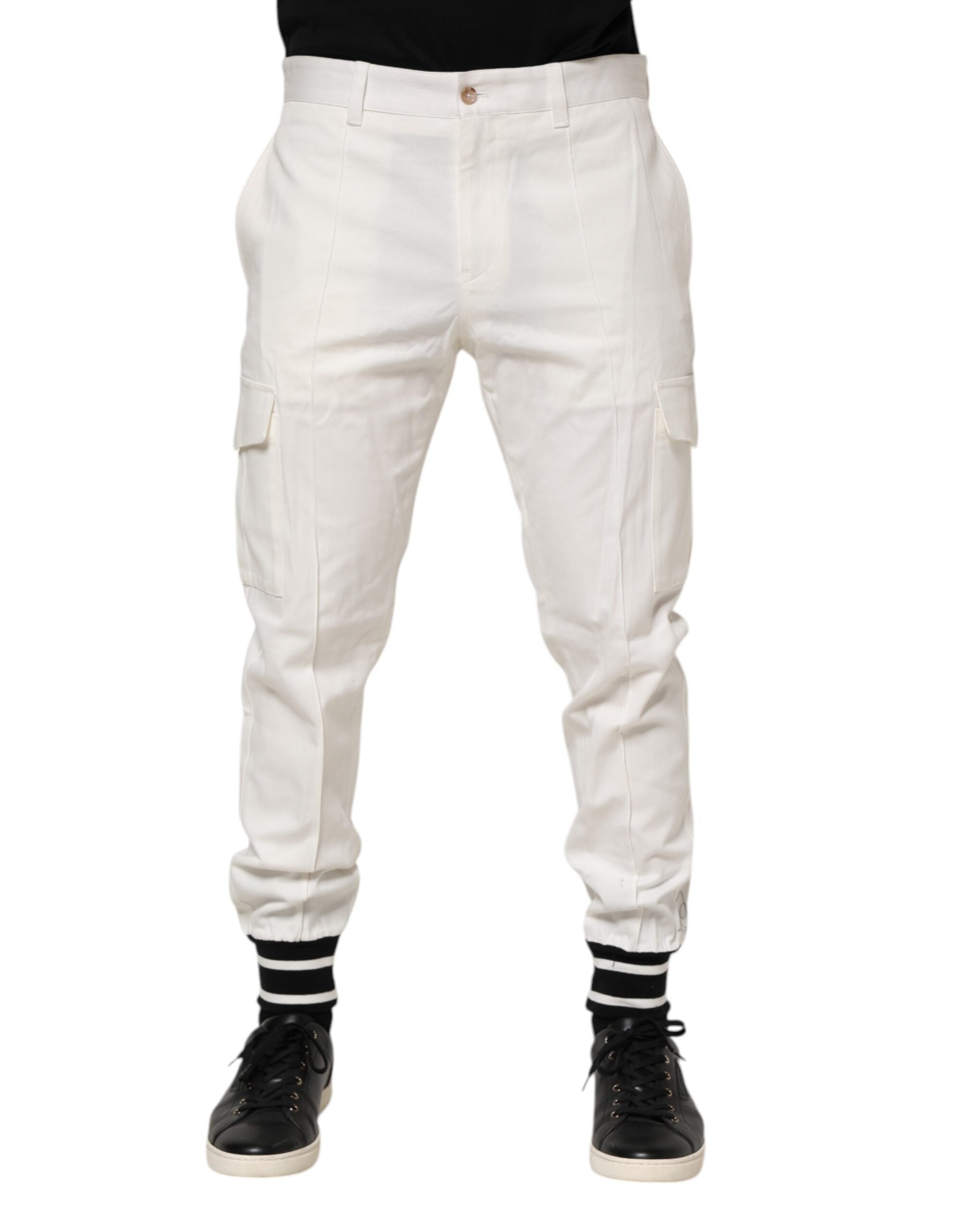 Pantalon cargo skinny en coton blanc Dolce &amp; Gabbana pour homme