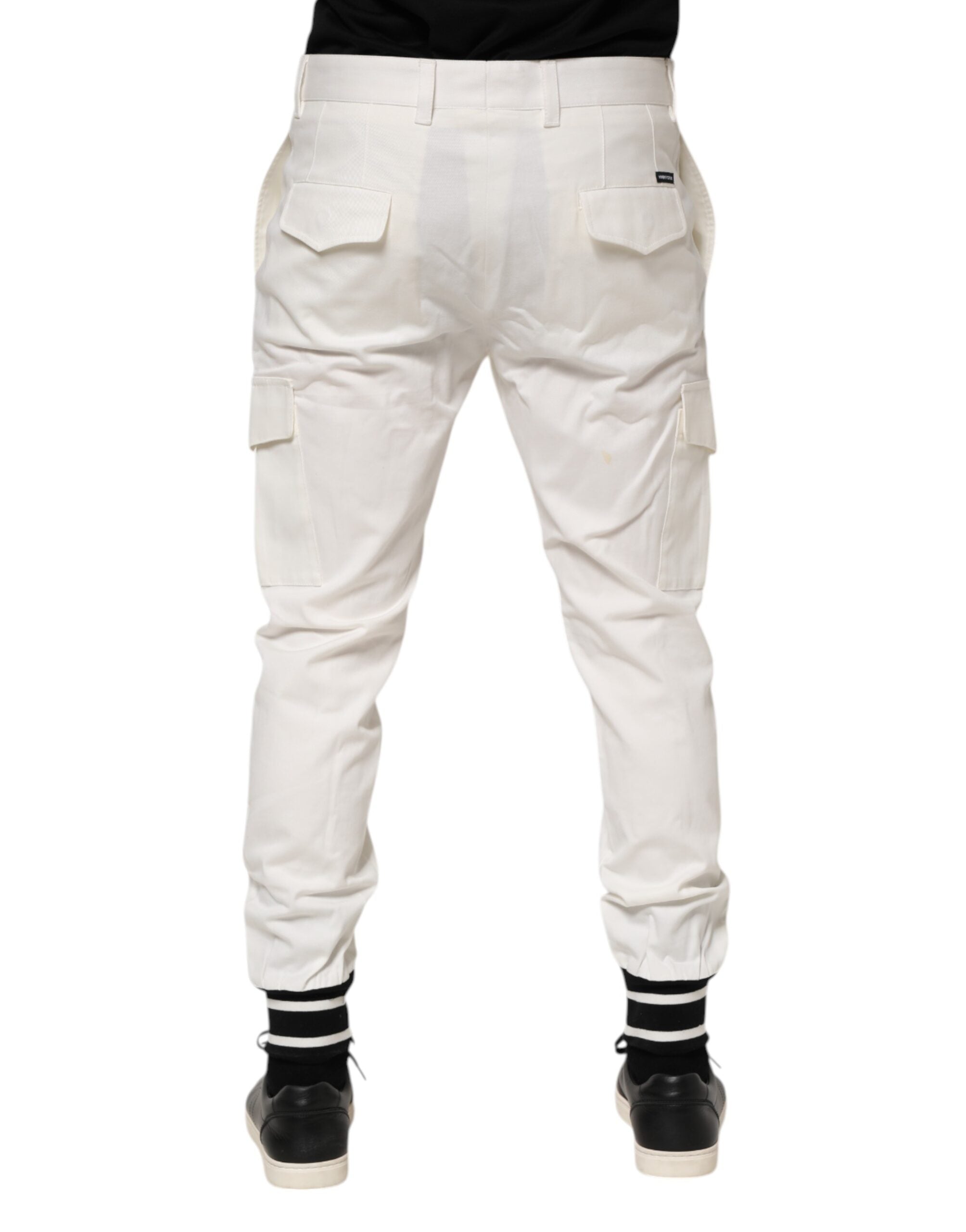 Pantalon cargo skinny en coton blanc Dolce &amp; Gabbana pour homme