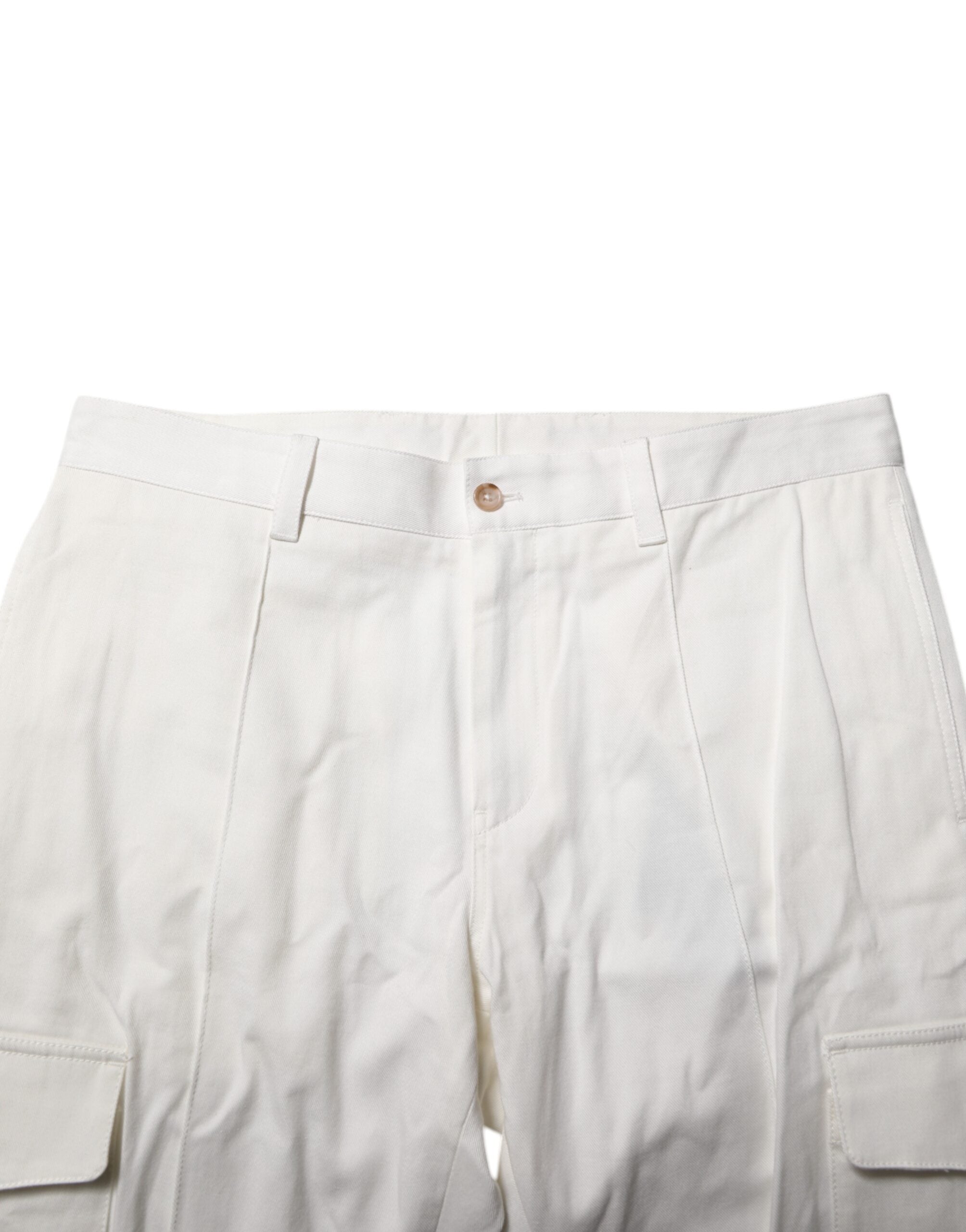 Pantalon cargo skinny en coton blanc Dolce &amp; Gabbana pour homme