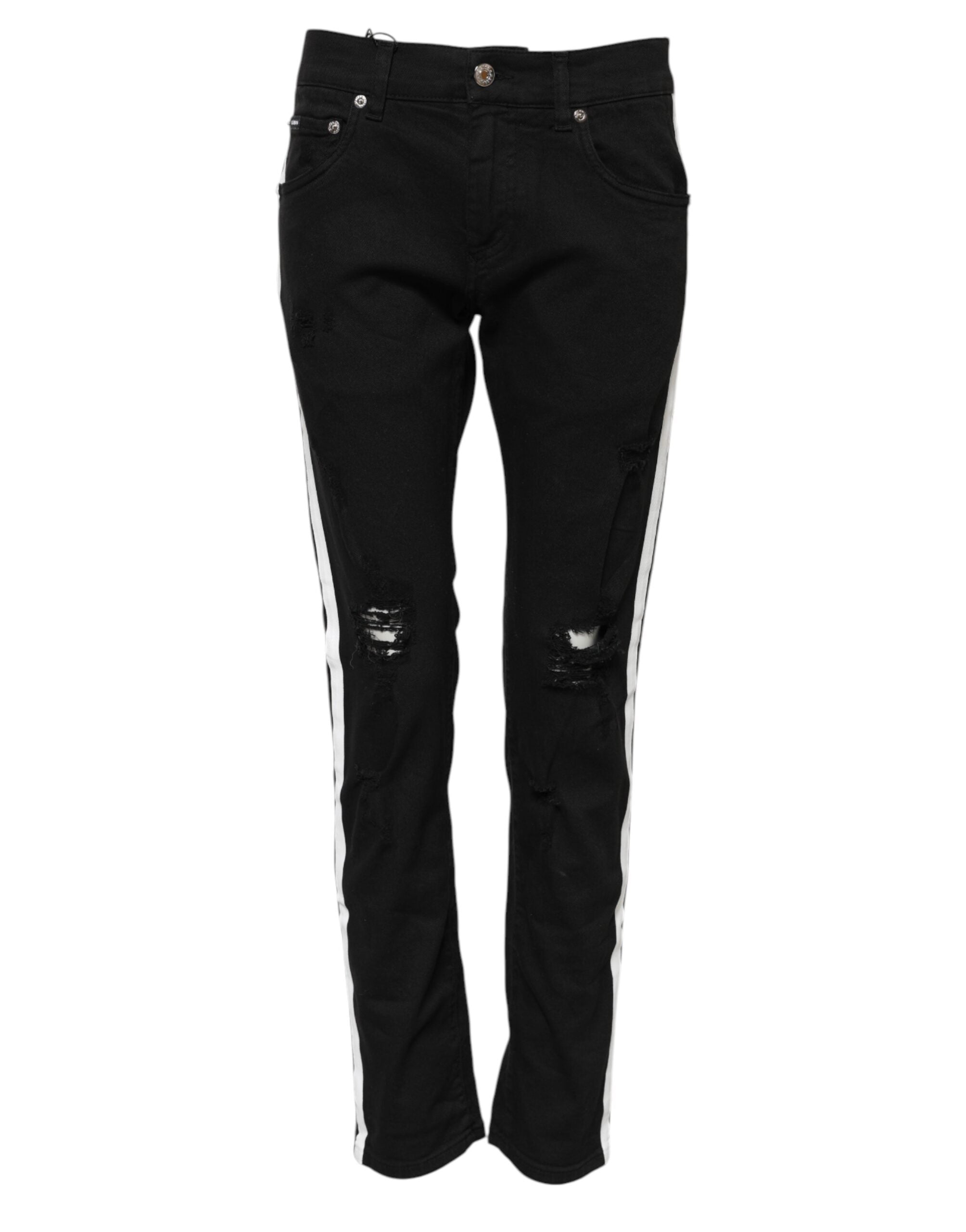 Jean skinny Dolce &amp; Gabbana noir à doublure blanche