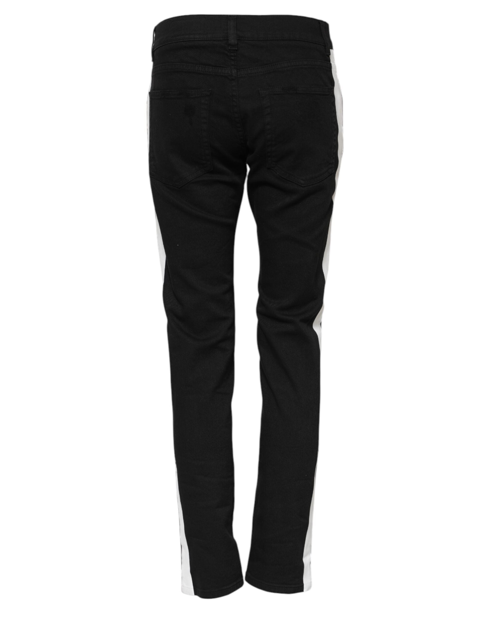 Jean skinny Dolce &amp; Gabbana noir à doublure blanche