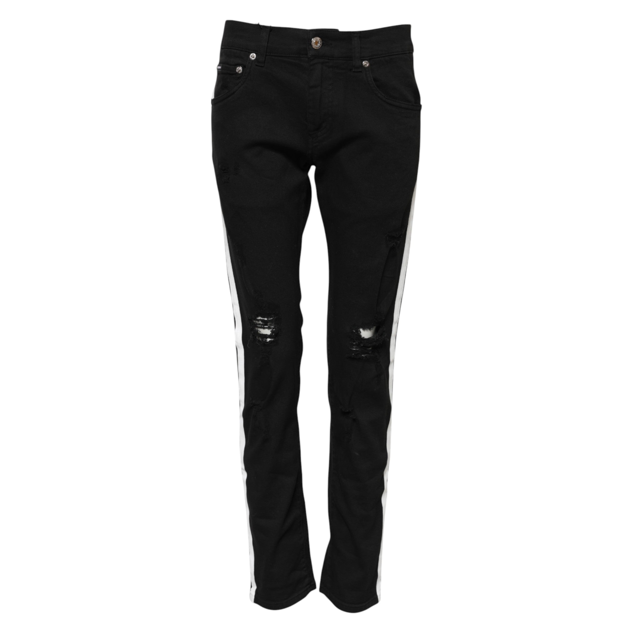 Jean skinny Dolce &amp; Gabbana noir à doublure blanche