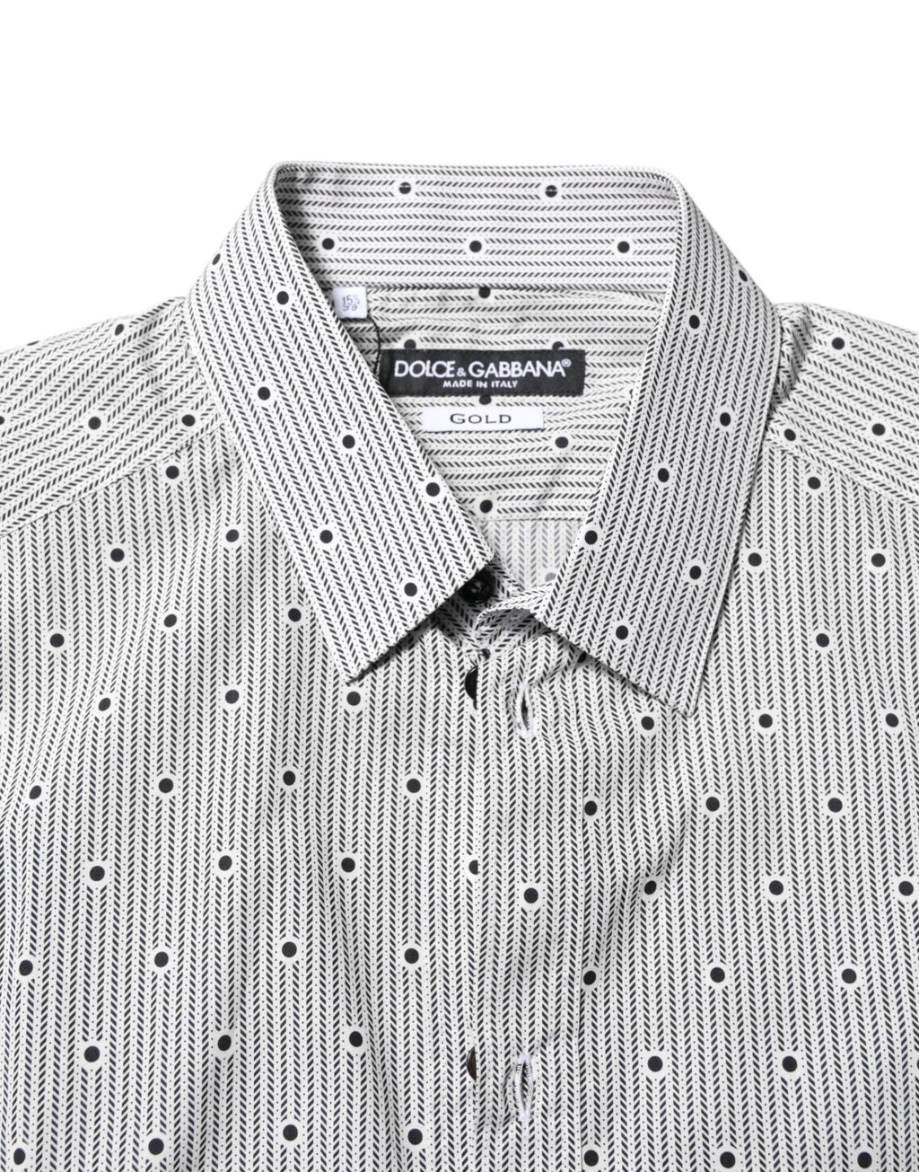 Chemise habillée semi-ajustée grise à pois Dolce &amp; Gabbana pour homme
