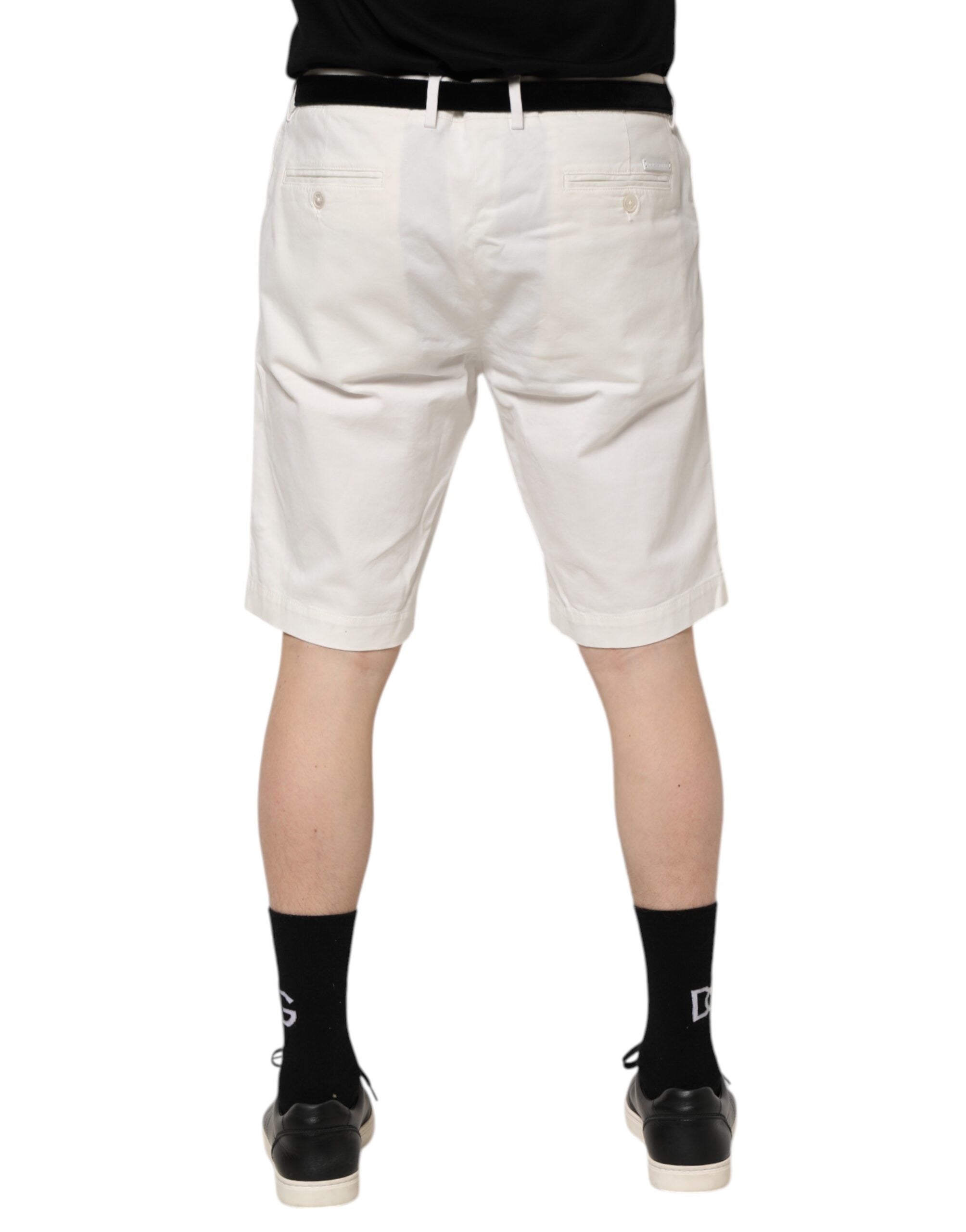 Pantalon chino blanc Dolce &amp; Gabbana en coton stretch pour homme