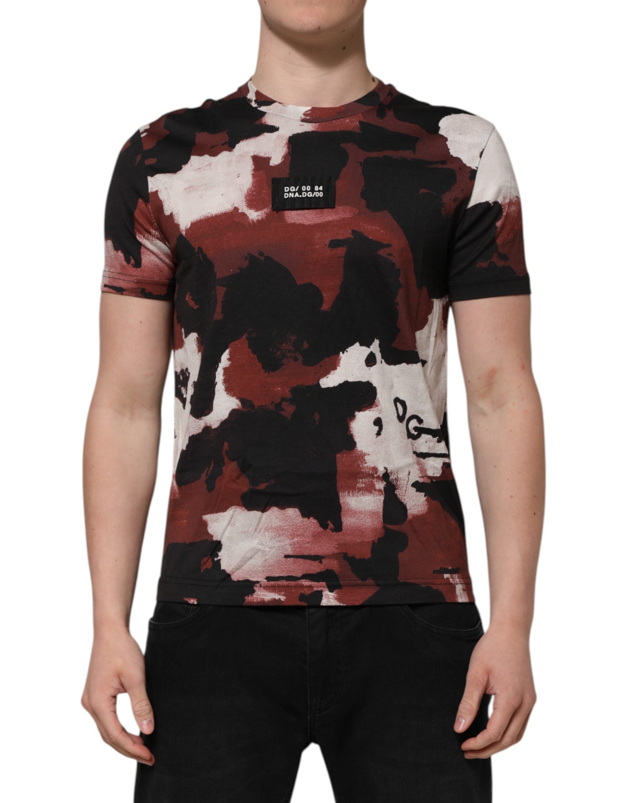T-shirt ras du cou camouflage multicolore Dolce &amp; Gabbana pour homme