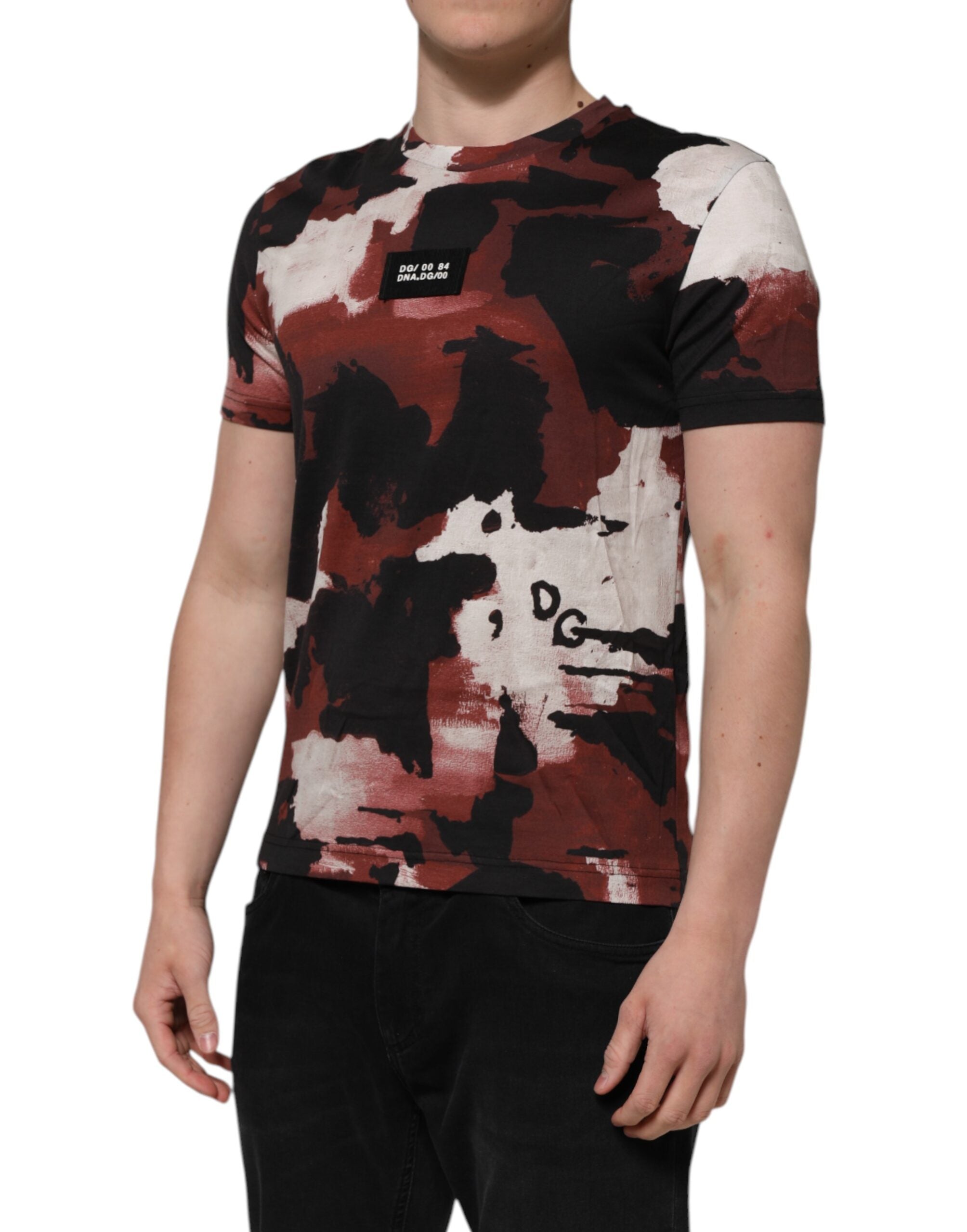 T-shirt ras du cou camouflage multicolore Dolce &amp; Gabbana pour homme