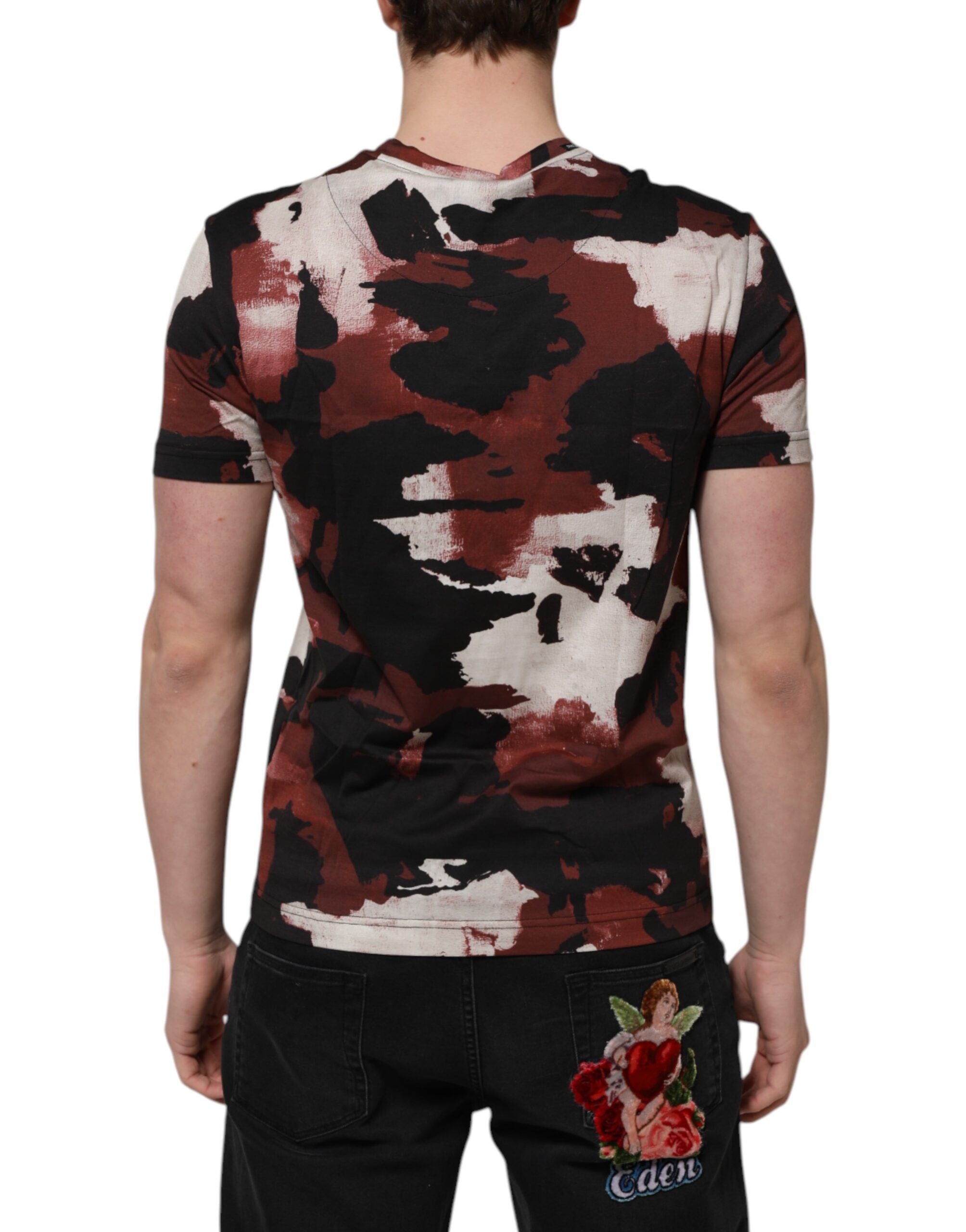T-shirt ras du cou camouflage multicolore Dolce &amp; Gabbana pour homme