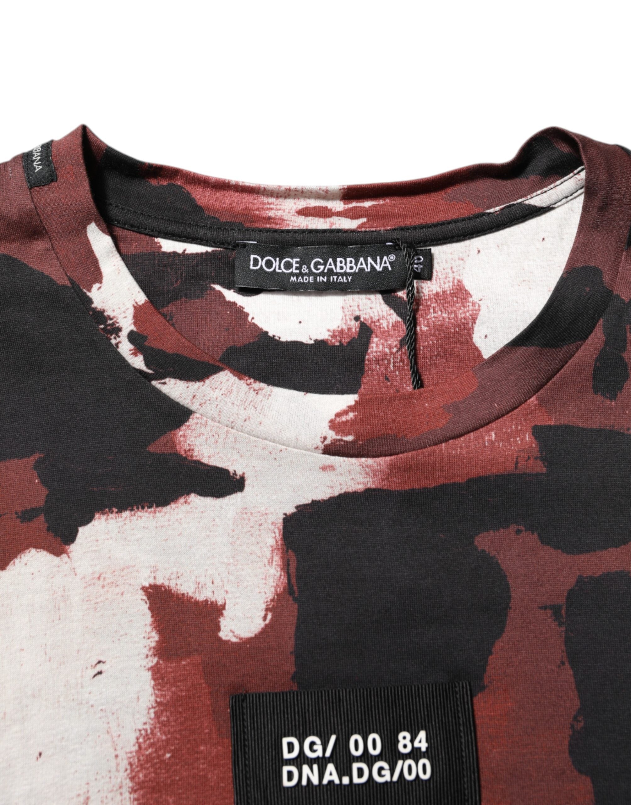 T-shirt ras du cou camouflage multicolore Dolce &amp; Gabbana pour homme