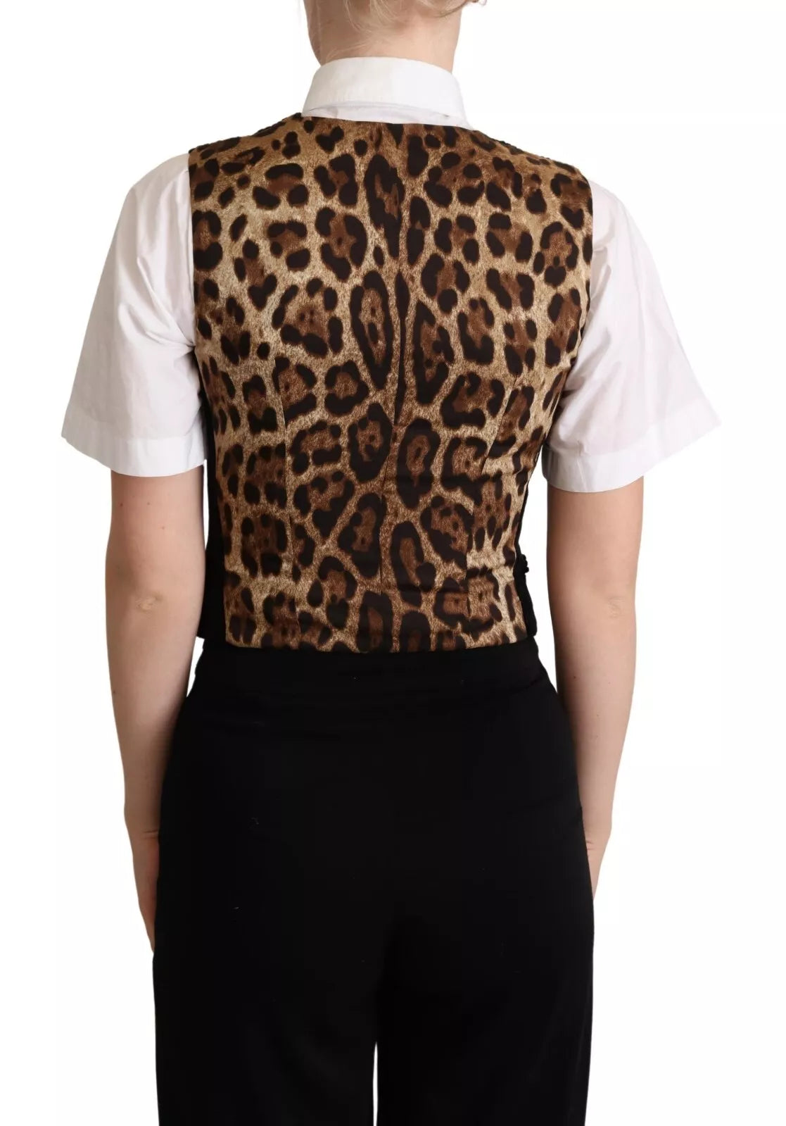 Dolce &amp; Gabbana Elegante Weste mit Leopardenmuster – ärmellose Weste