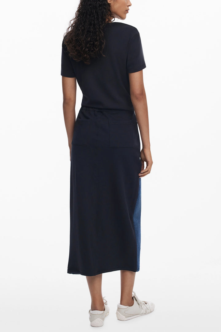 DESIGUAL WOMEN&#39;S BLUE LONGUETTE SKIRT